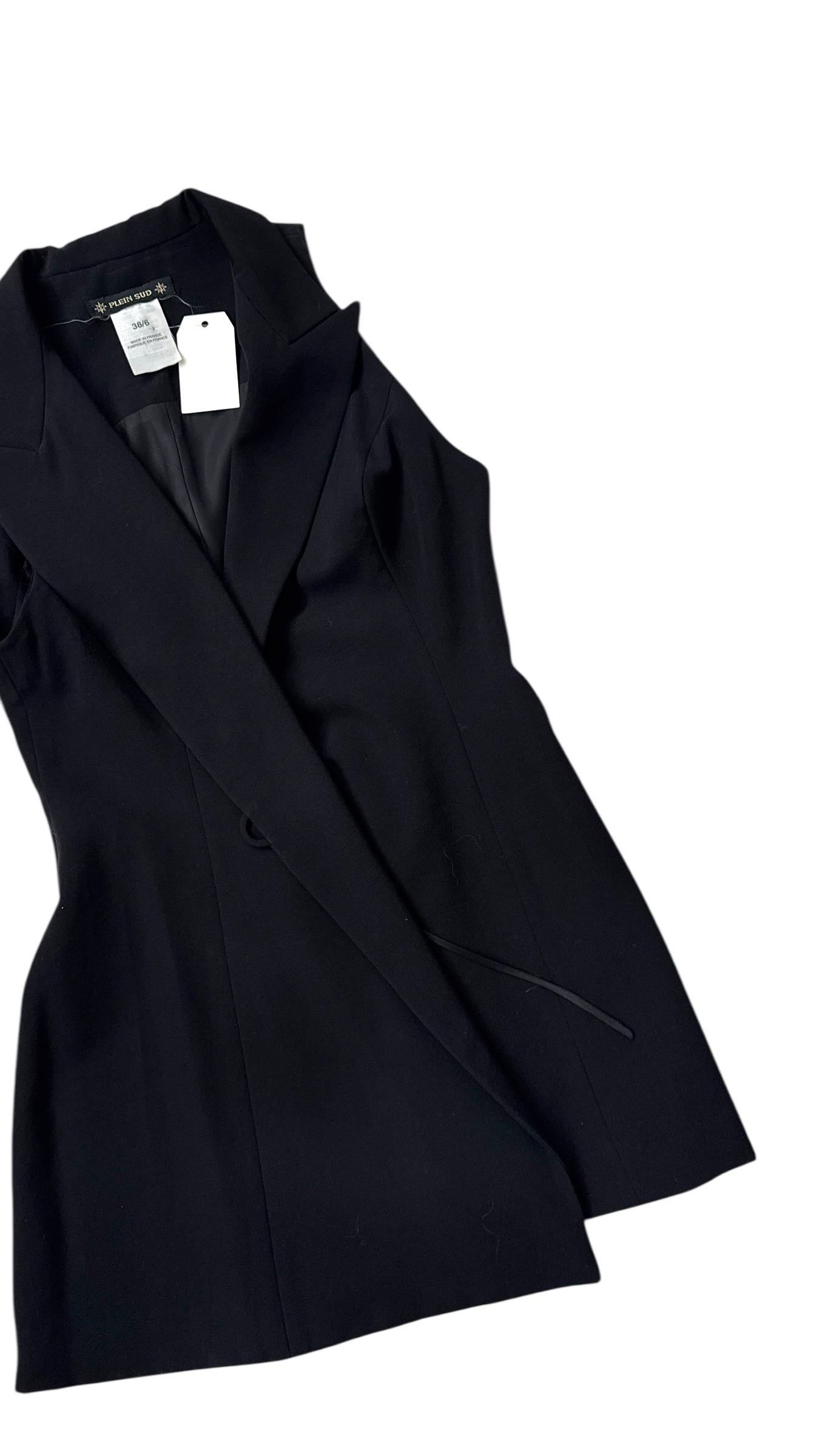 Elegant Black Wrap Vest by Plein Sud in vendita 6