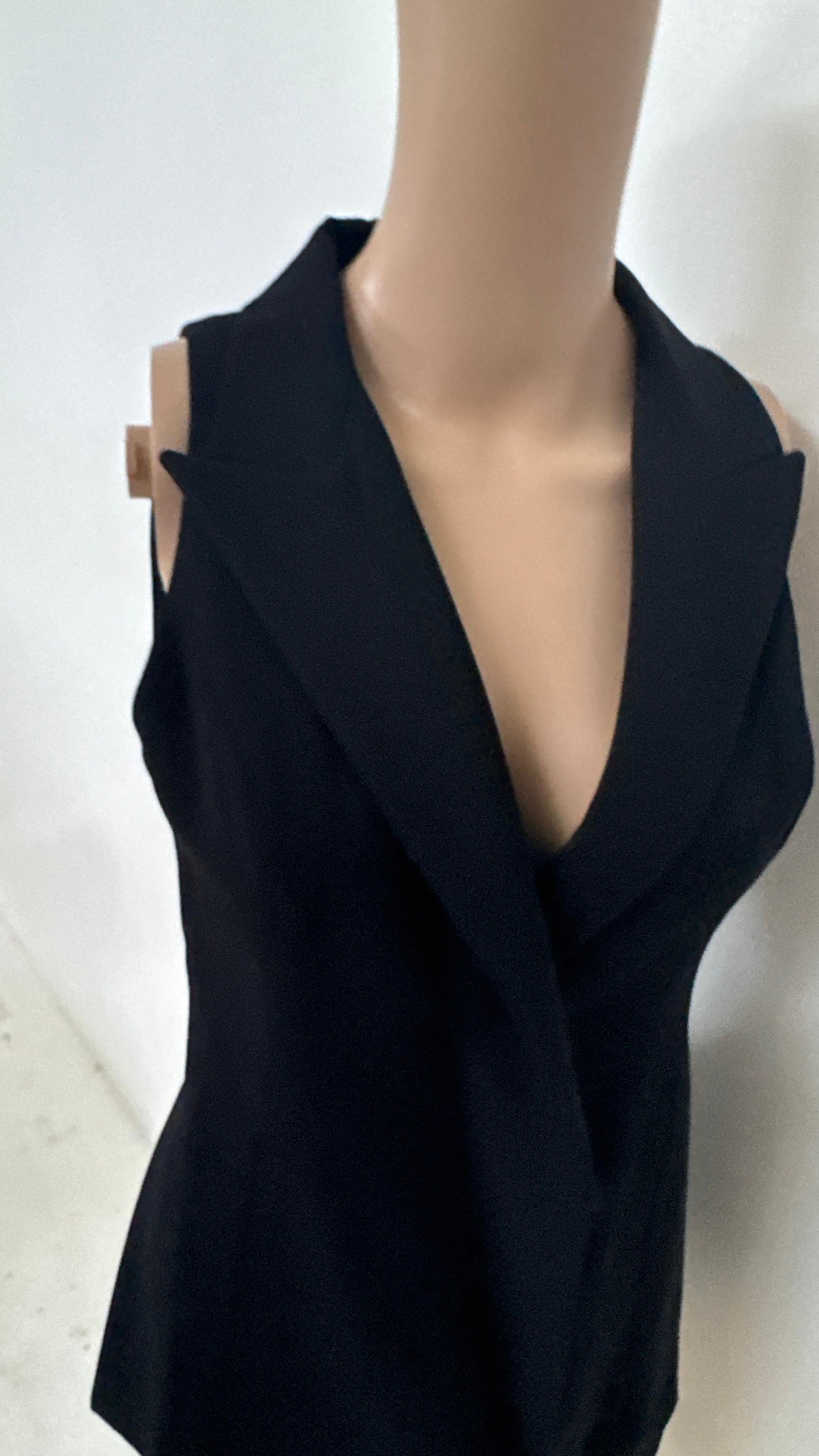 Elegant Black Wrap Vest by Plein Sud in vendita 1