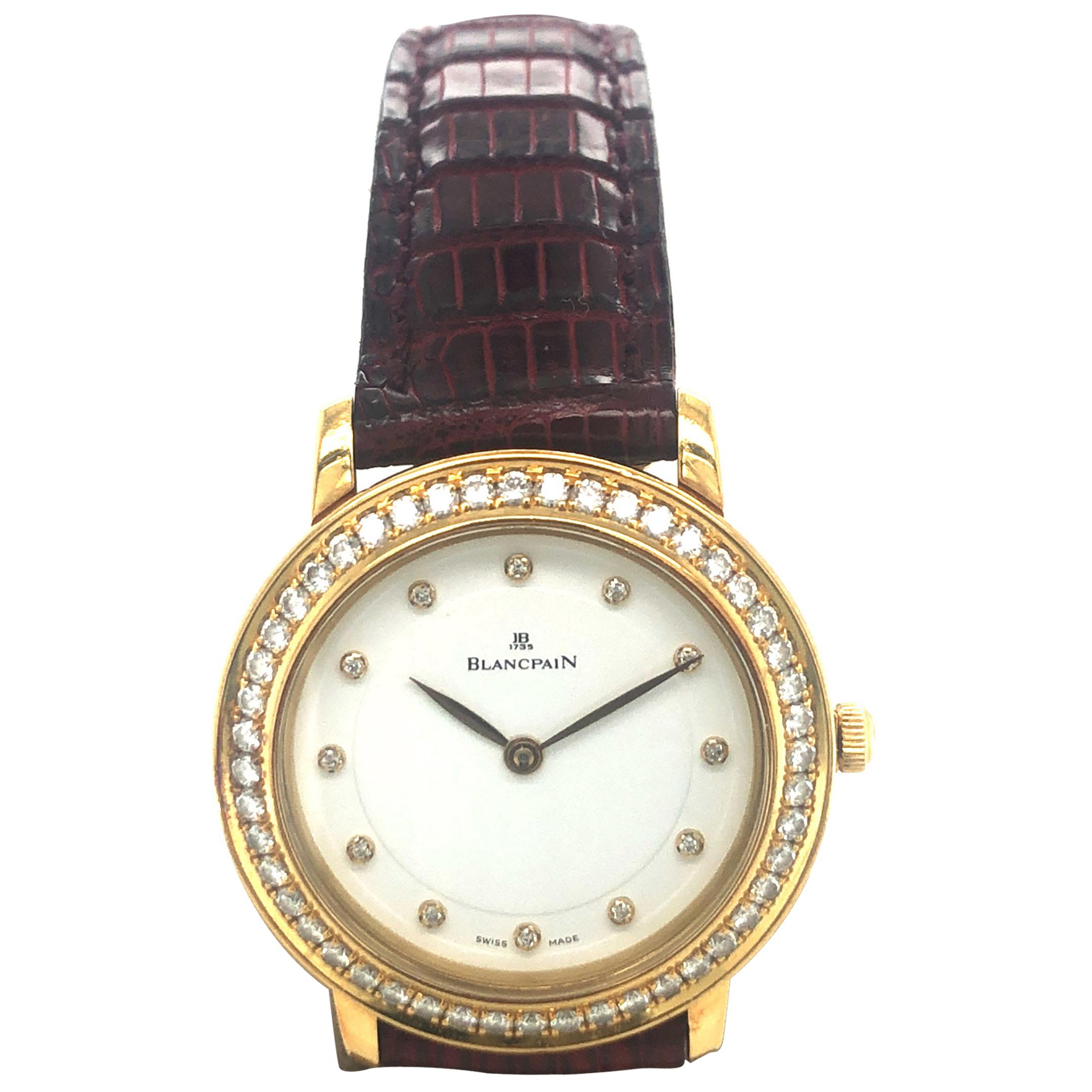 Elegant Blancpain Villeret Ladies Watch in Gold with Diamonds