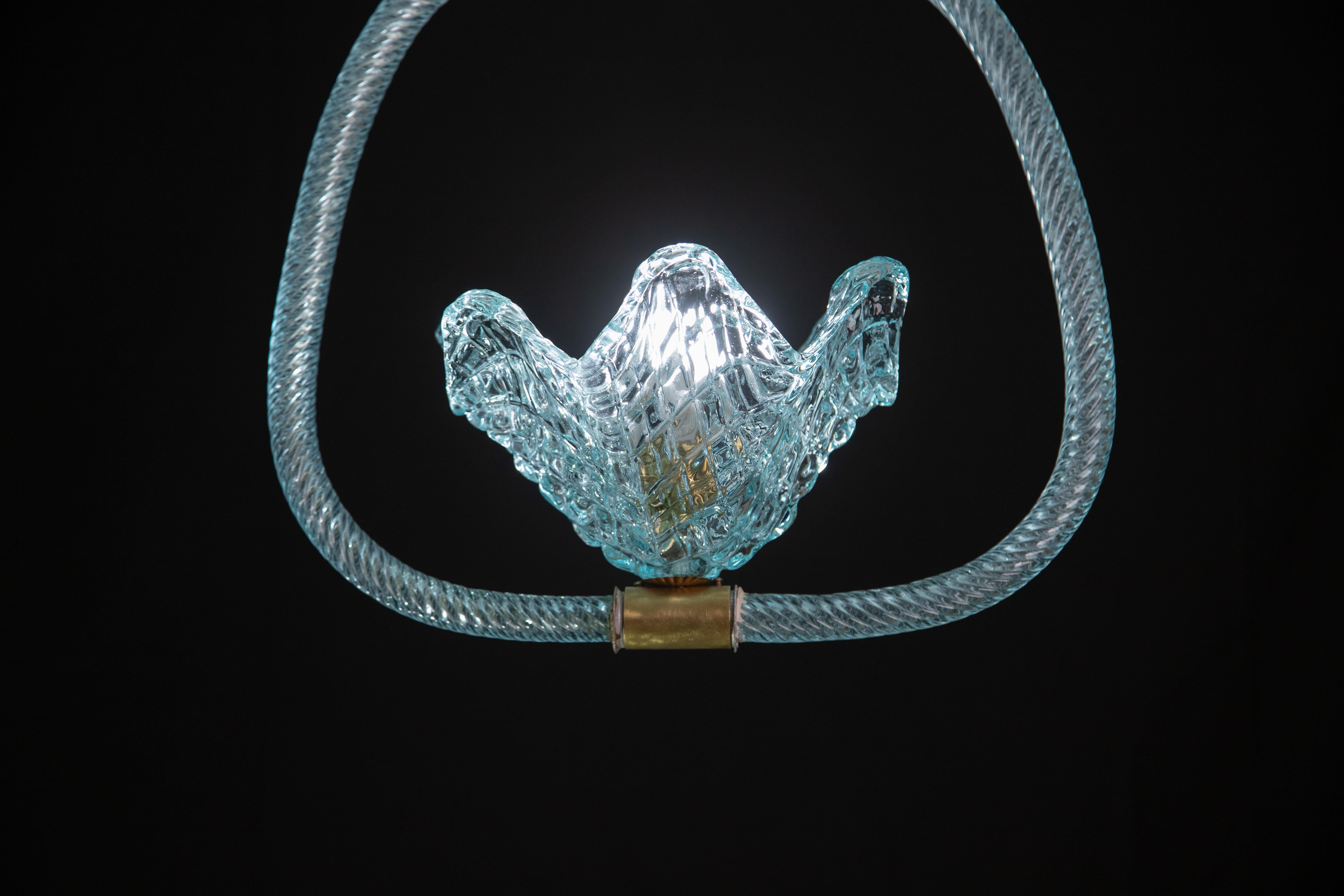 Splendid Murano chandelier made by the Barovier and Toso glassworks in the 1940s, rare 