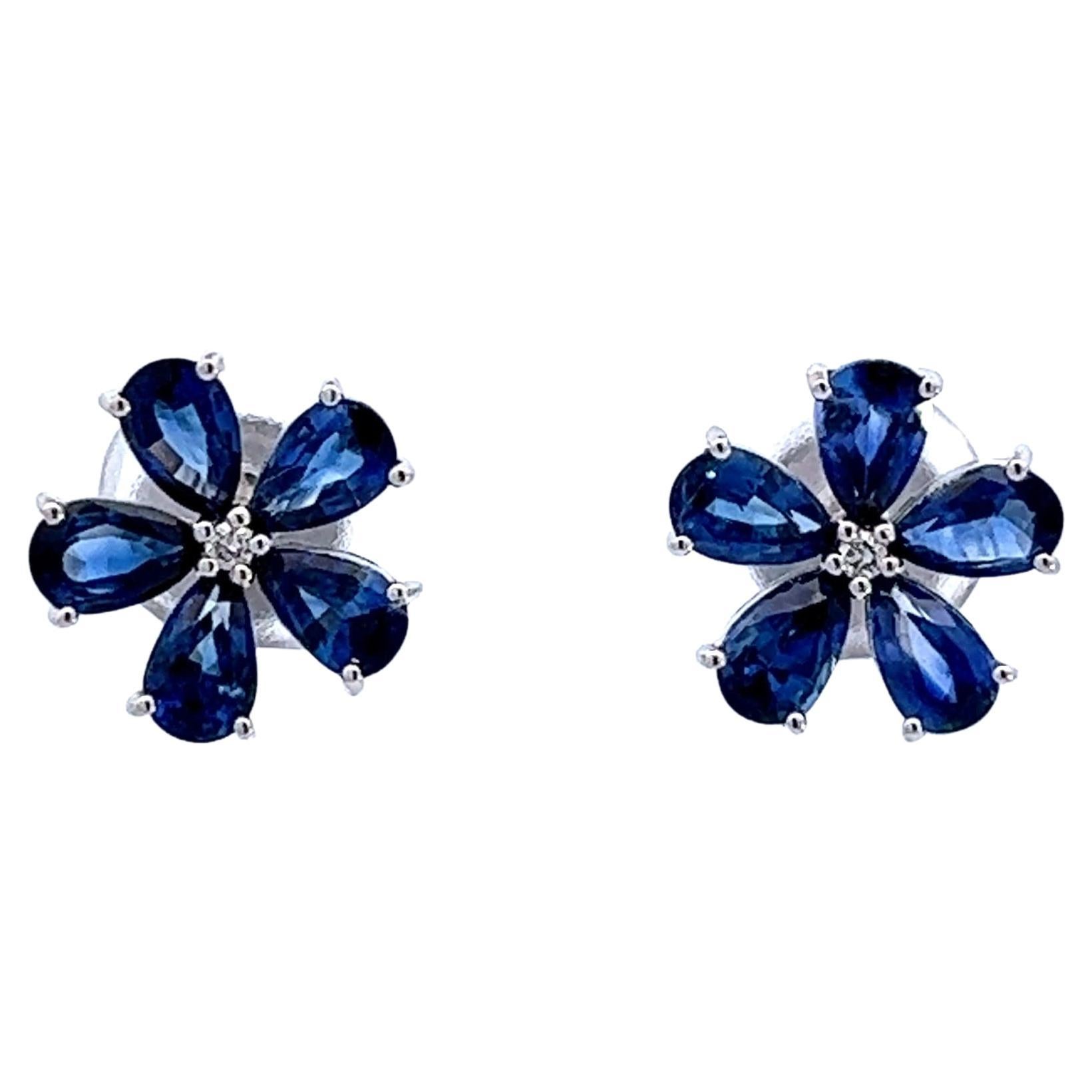 Elegant Blue Flower Earrings