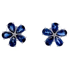 Elegant Blue Flower Earrings