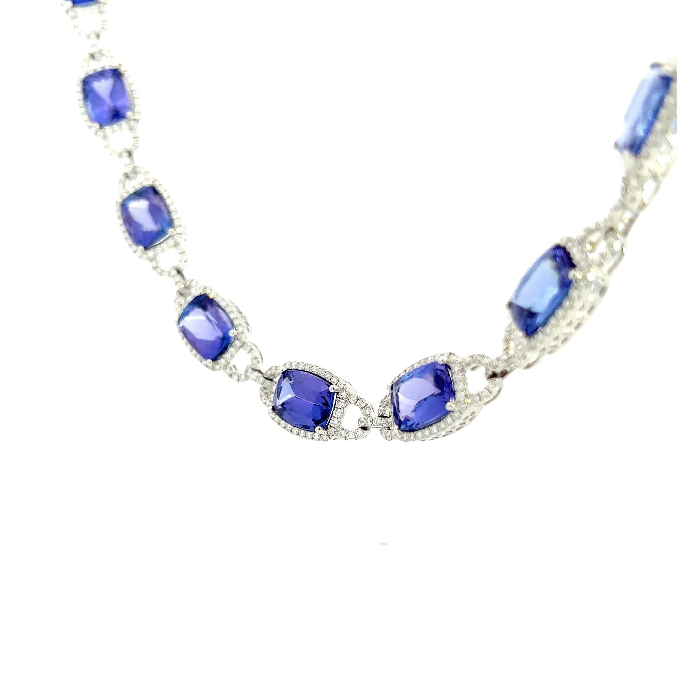 Elegante blaue Edelstein-Halskette im Zustand „Neu“ im Angebot in Great Neck Plaza, NY