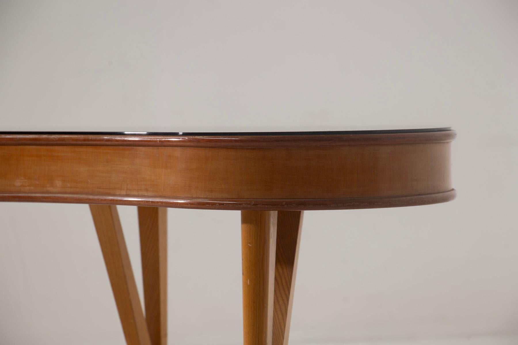 Mid-Century Modern Elegant blue glass console or vanity Attr. to Fontana Arte For Sale