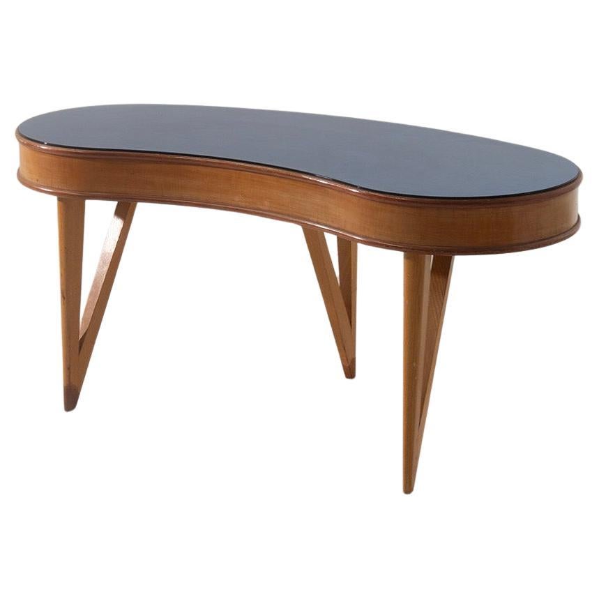 Elegante blaue Glaskonsole oder Eitelkeit Attr. zu Fontana Arte