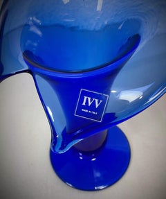 Elegant Blue Glass Vase by IVV – Made in Italy - 2Y464