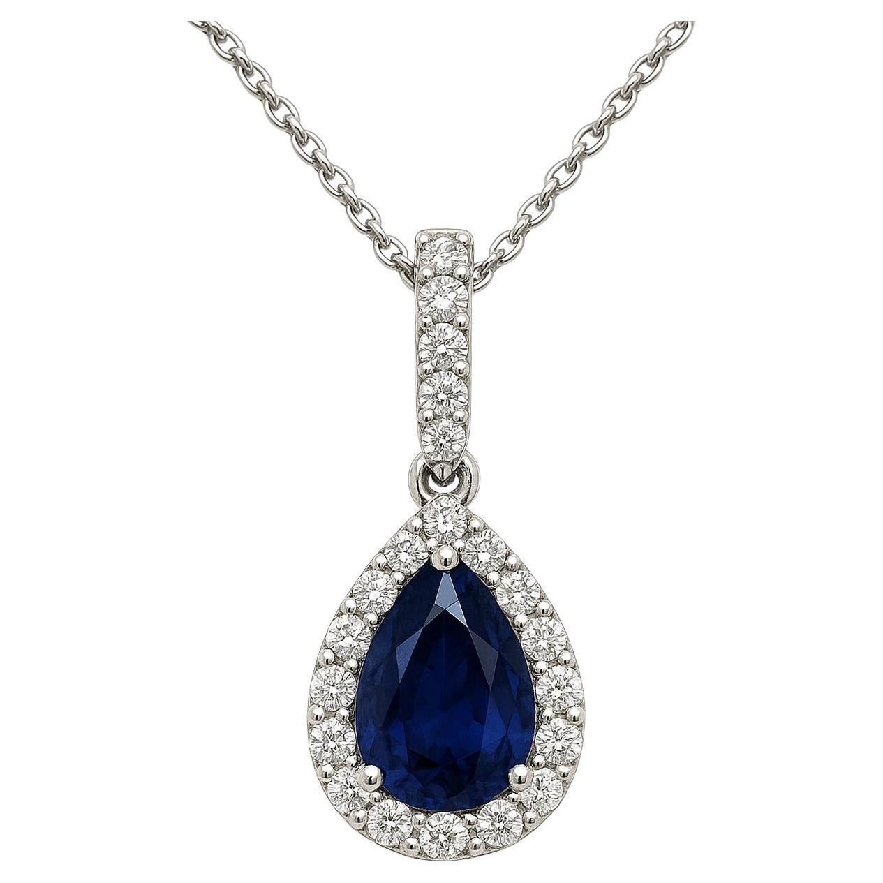 Elegante ciondolo con zaffiro blu