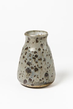 Elegante vaso di ceramica blu in gres di Isambert del 1970 circa Decorazione La Borne