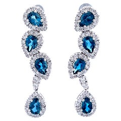 Elegant Blue Teardrop Earrings
