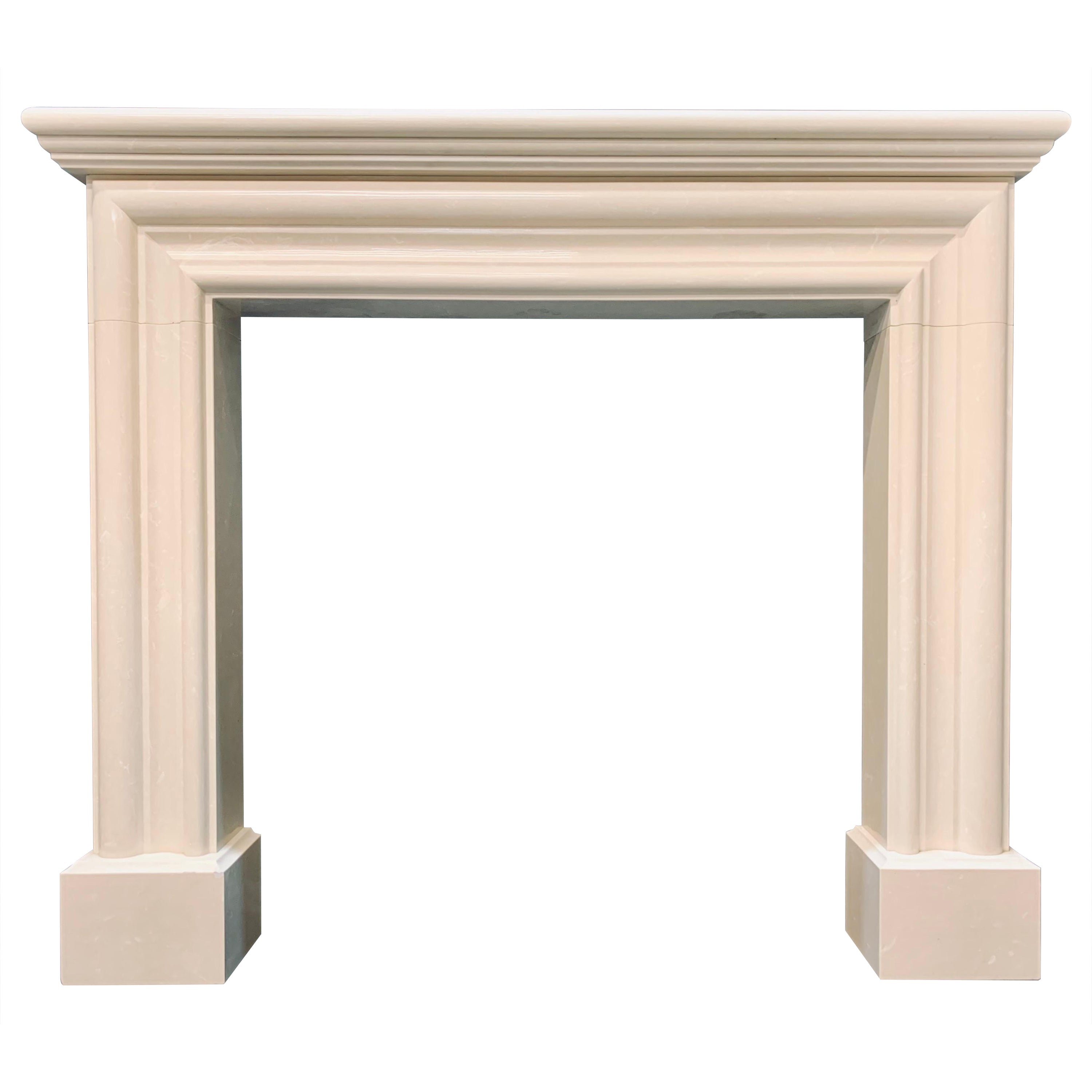 Elegant Bolection Fireplace Surround in Crema Marfil