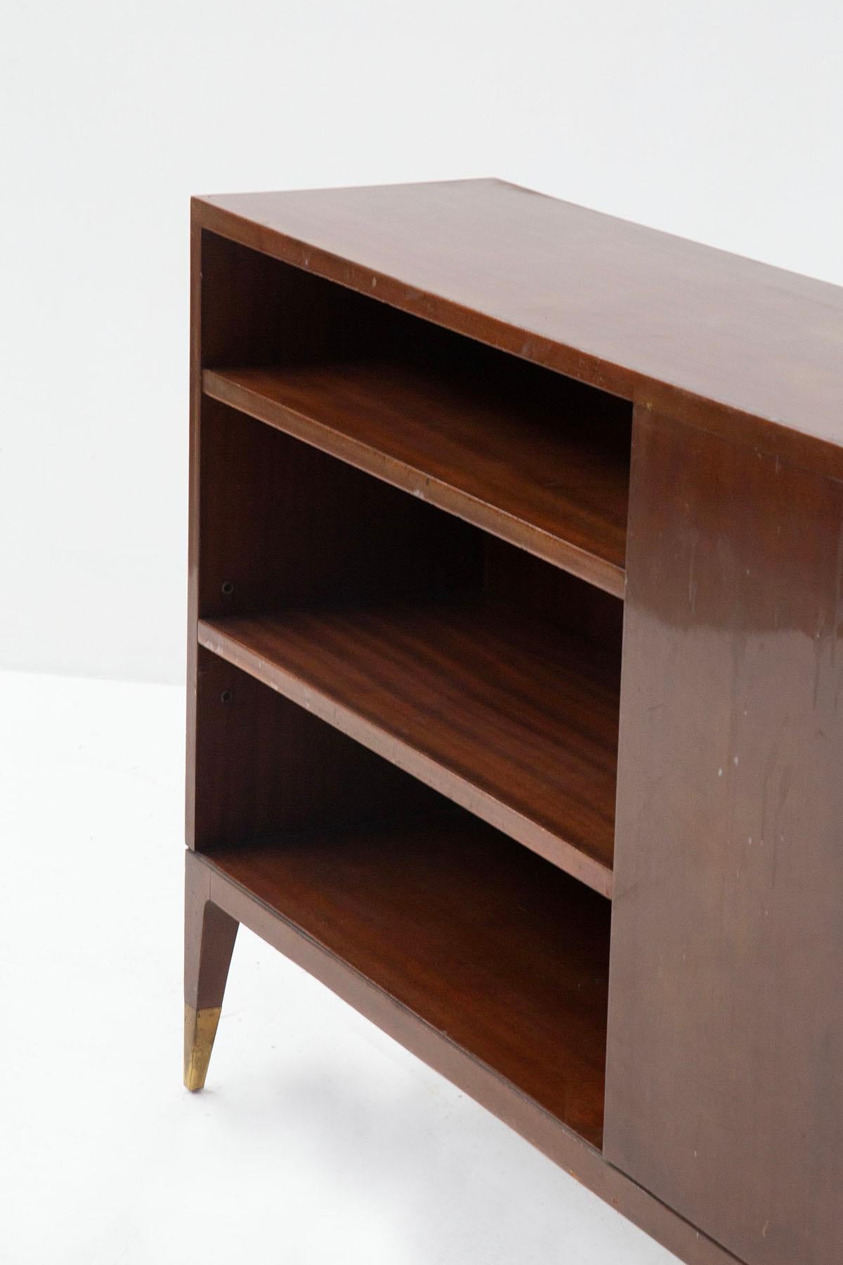 Italian Elegant Bookcase Cabinet Attributed to Gio Ponti