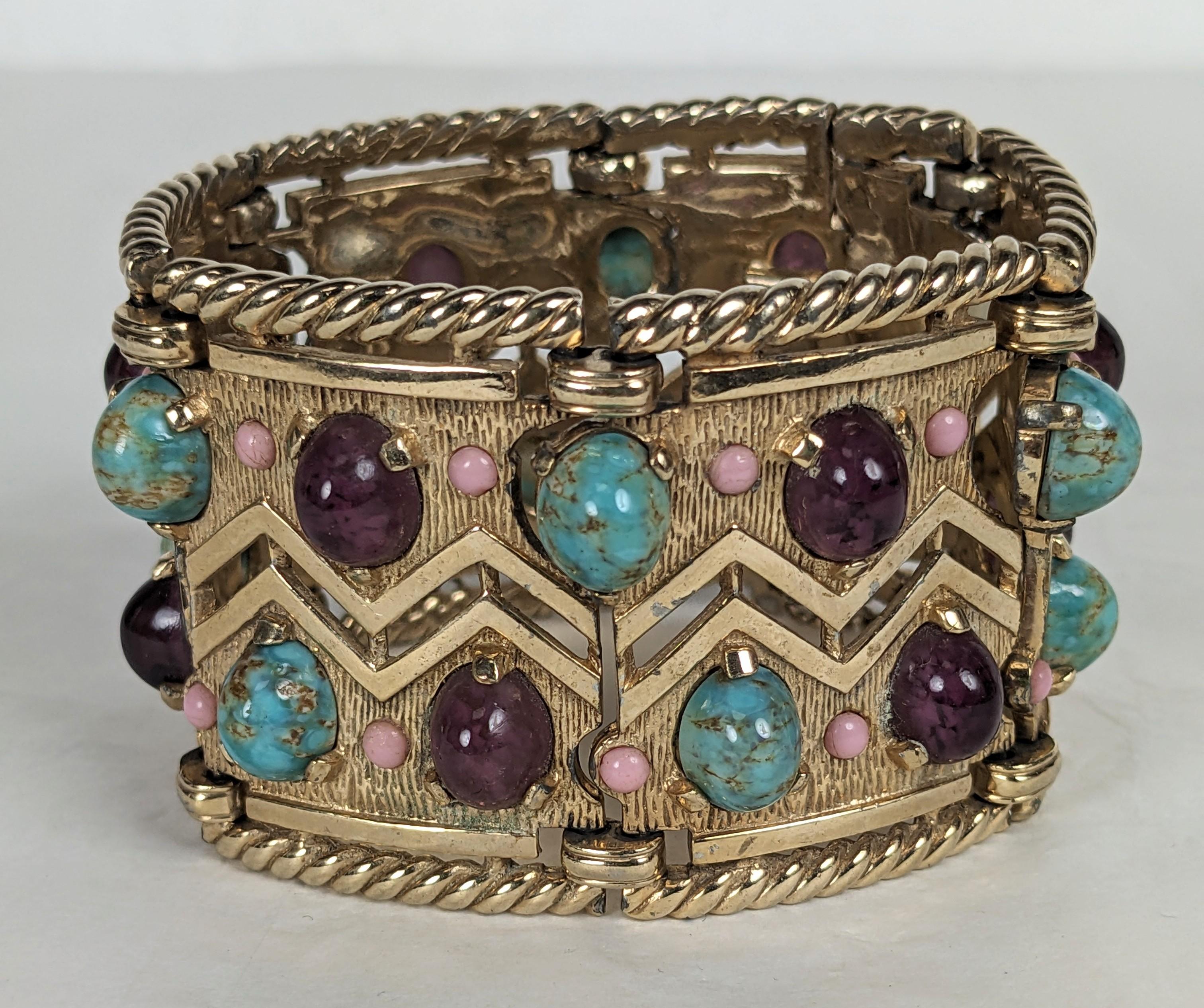 da uomo o donna Bracciale Eleg Boucher in finto turchese e ametista in vendita