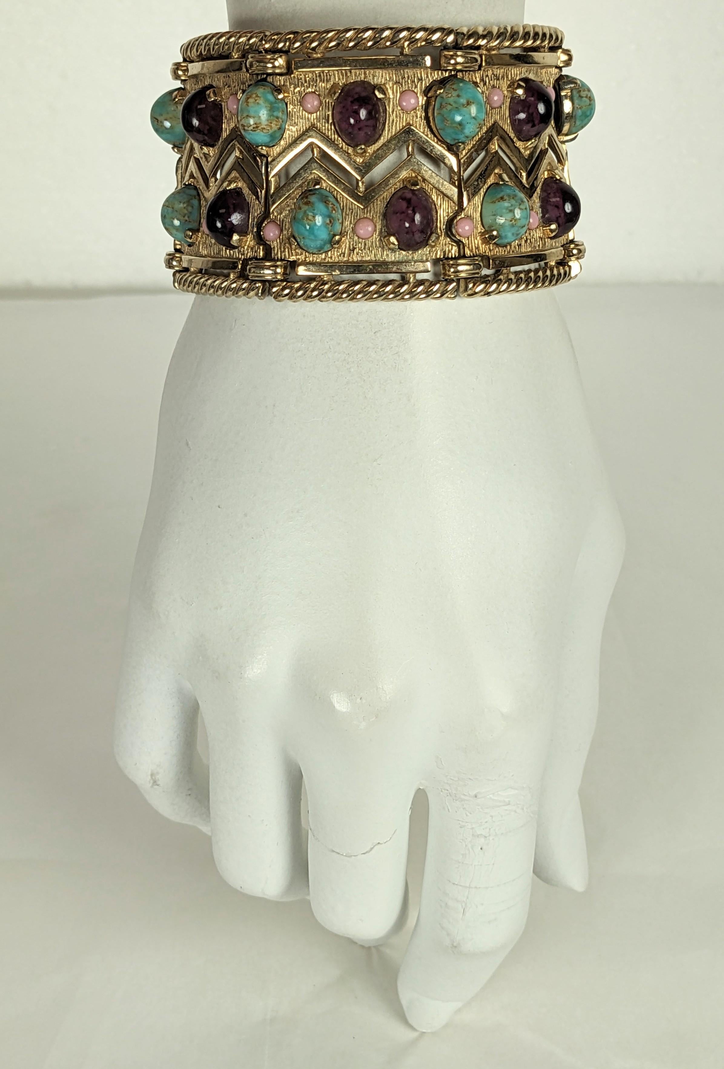Bracciale Eleg Boucher in finto turchese e ametista in vendita 1