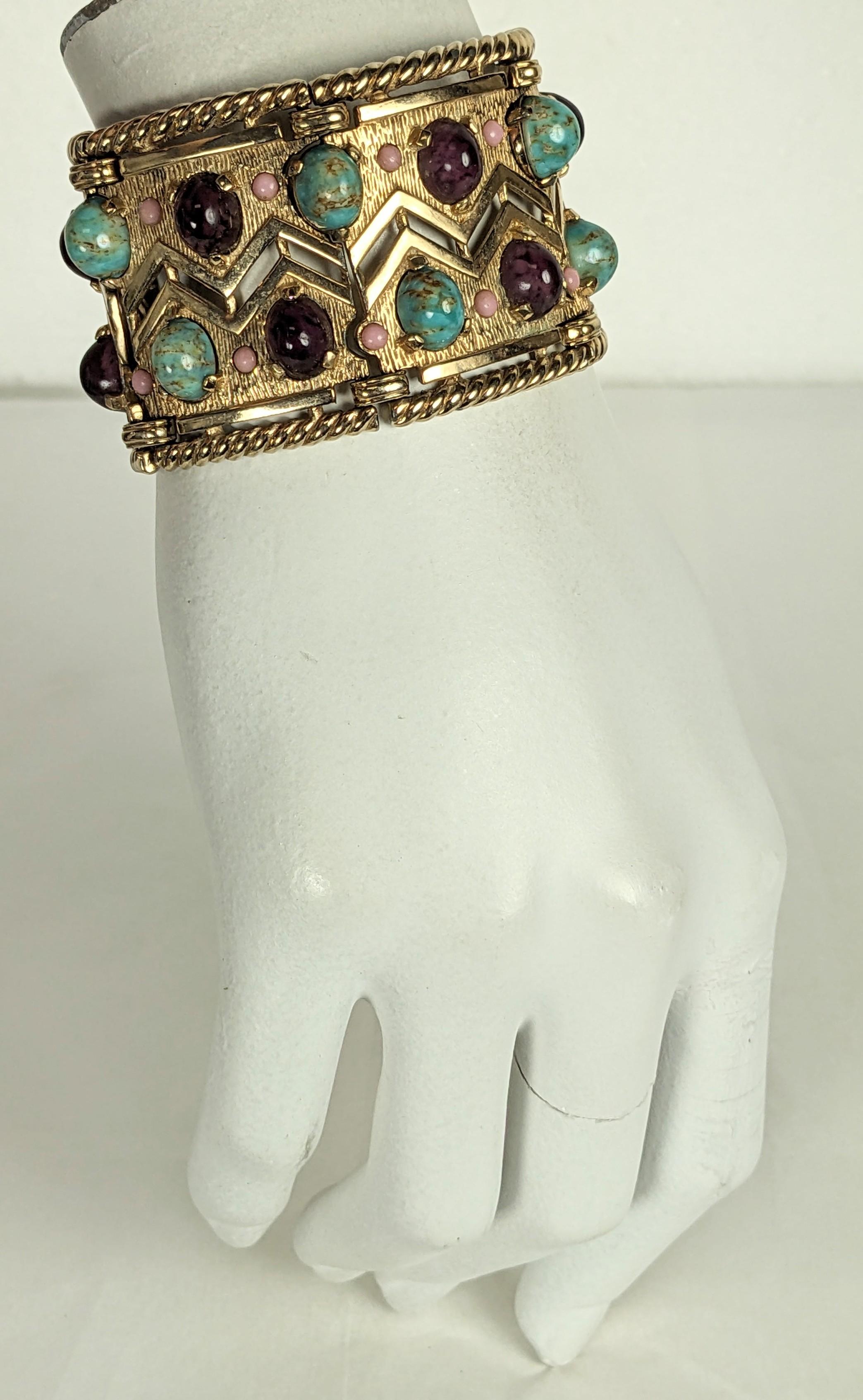Bracciale Eleg Boucher in finto turchese e ametista in vendita 2