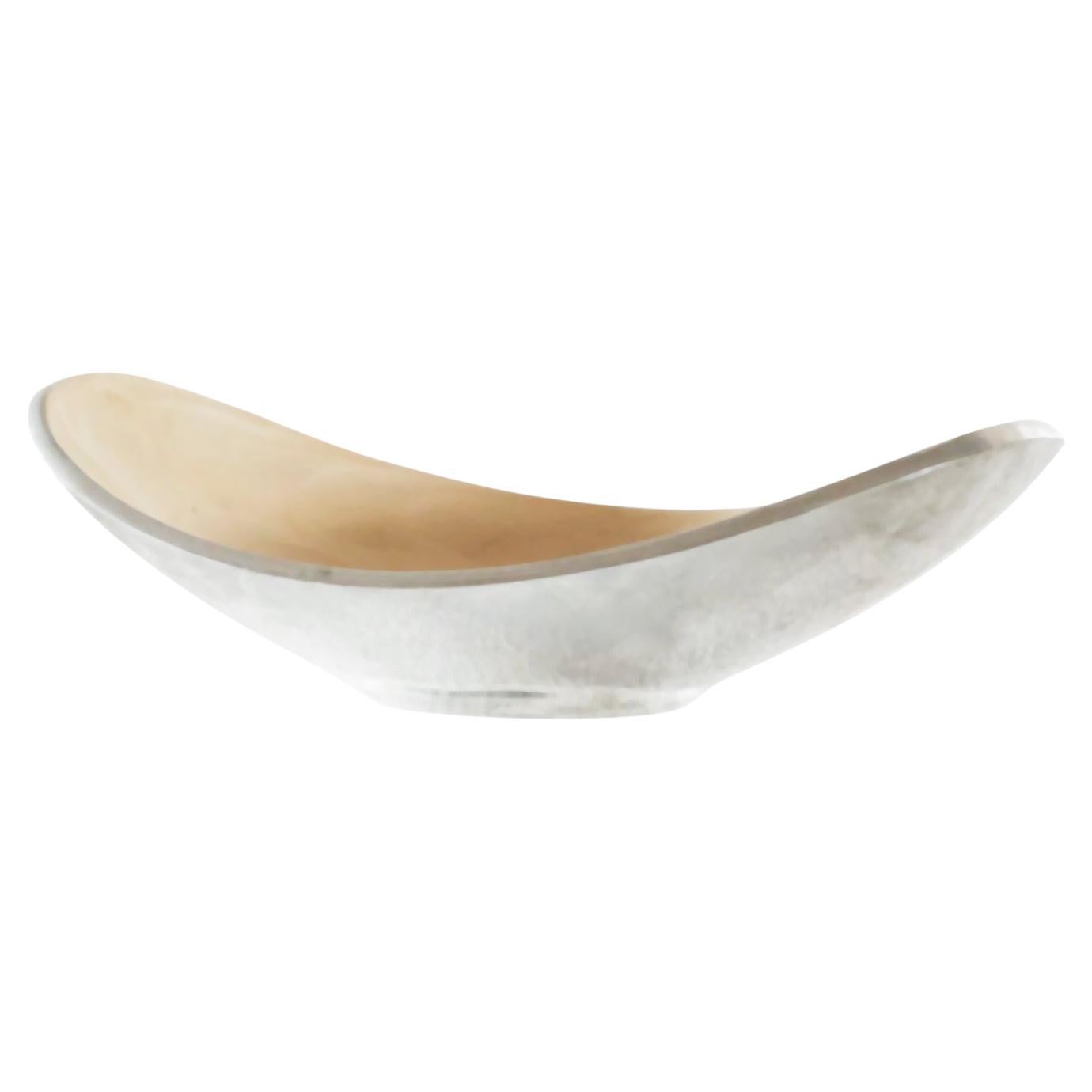 Elegant Bowl or Vide Poche in Cast Aluminium and Enamel 1960s