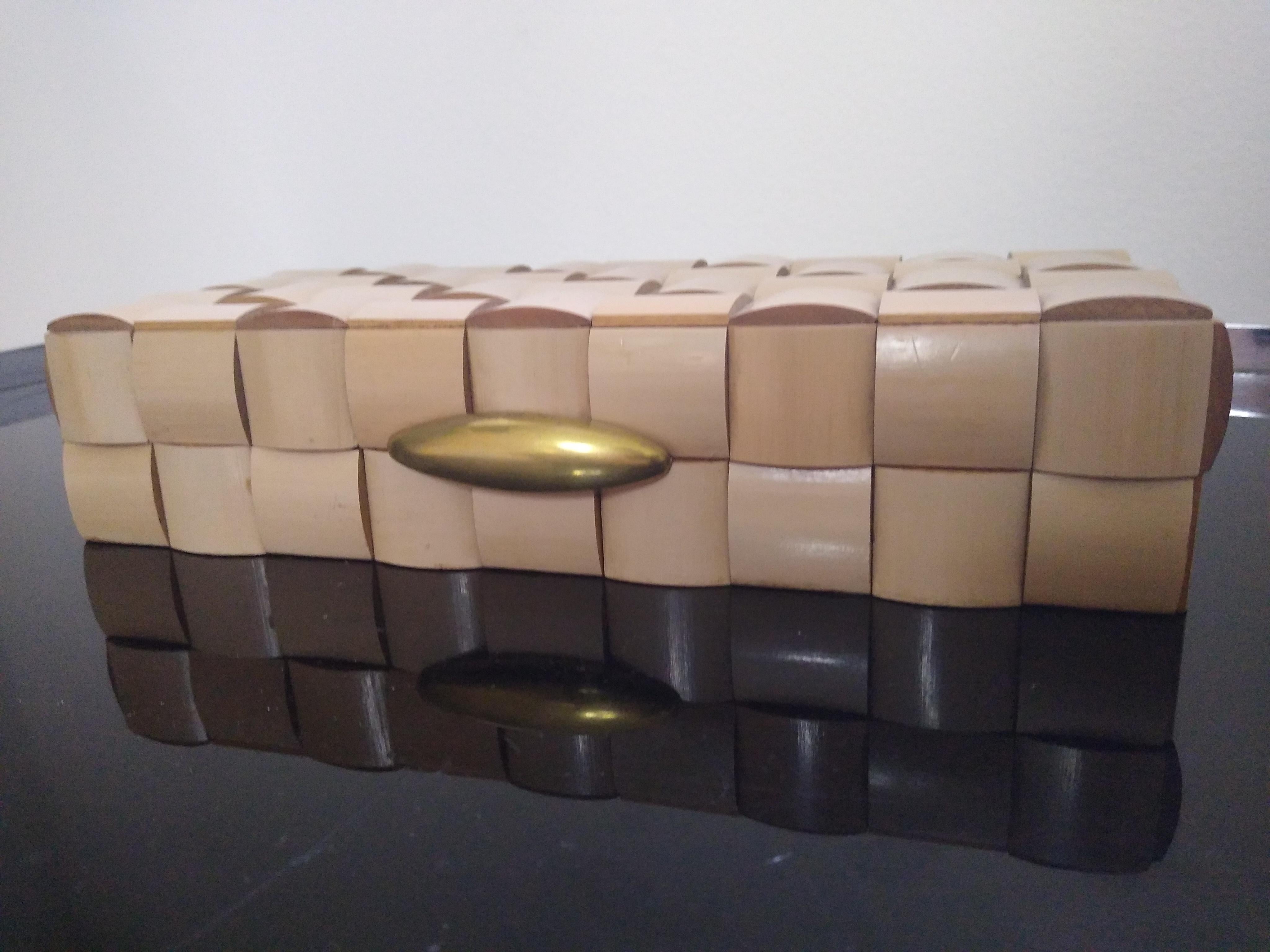 Elegante caja de madera, Italia Años 60 Regencia de Hollywood en venta