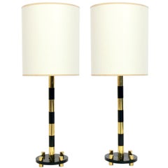 Elegant Brass and Black Lamps