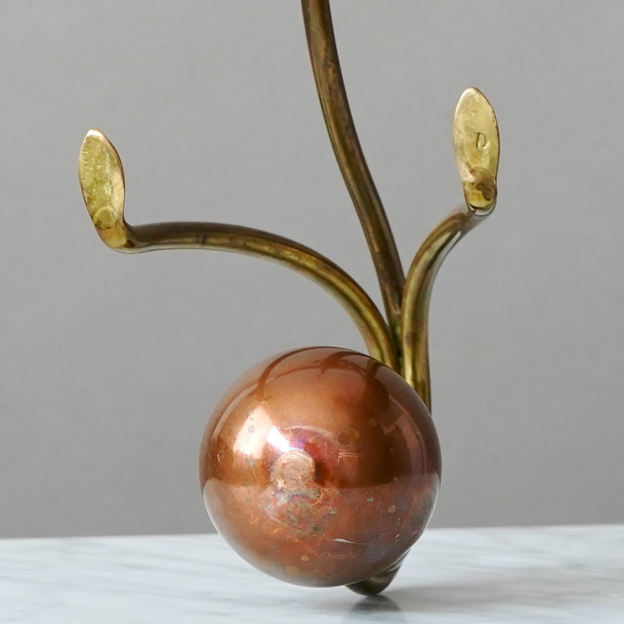 Elegant Brass and Copper Art Nouveau Candlestick by Carl Deffner Germany 1910s For Sale 6
