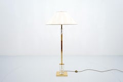 Elegant Brass and Glass Floor Lamp 1980s