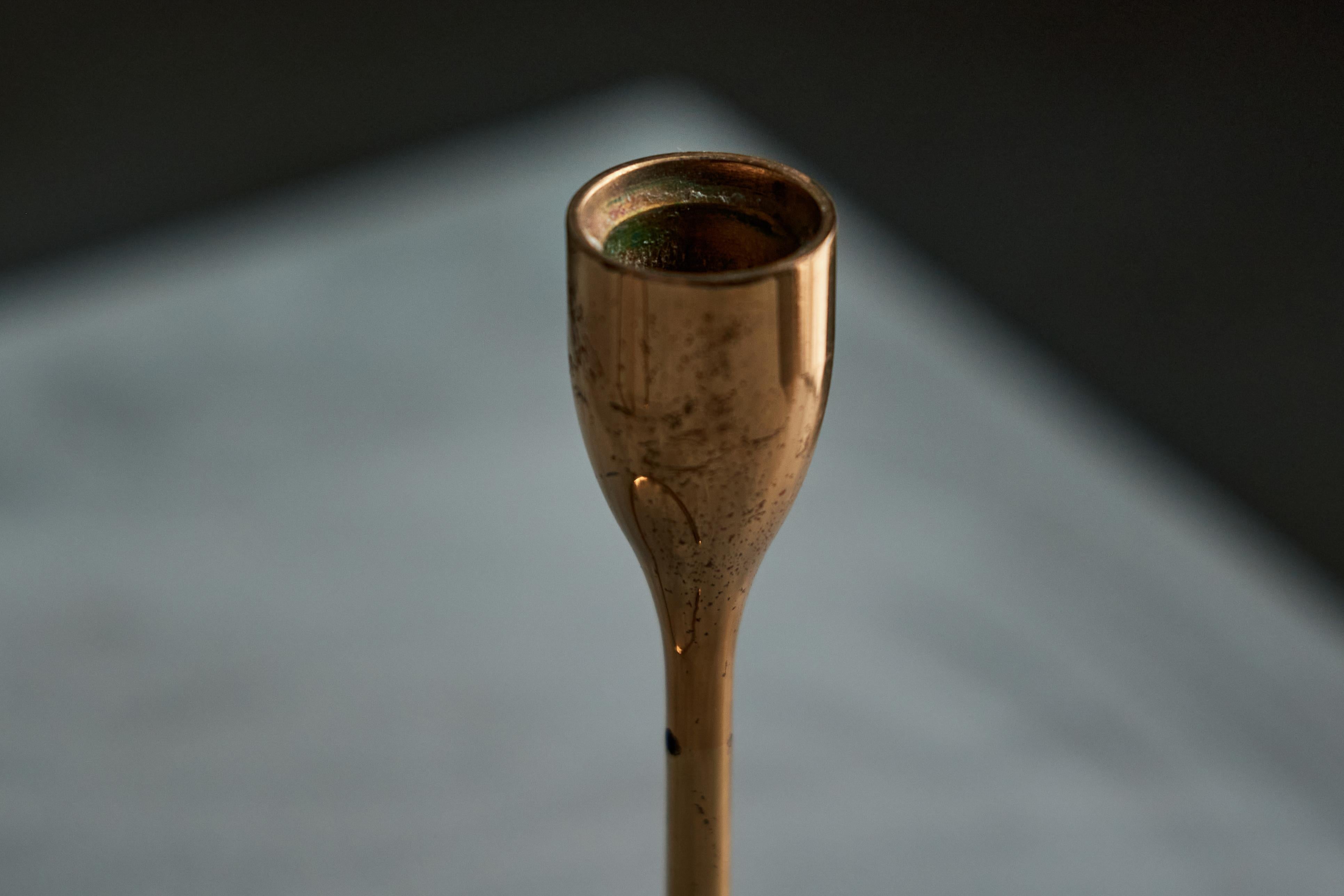 Elegante set di portacandele in ottone, Danimarca, anni '60 in vendita 5