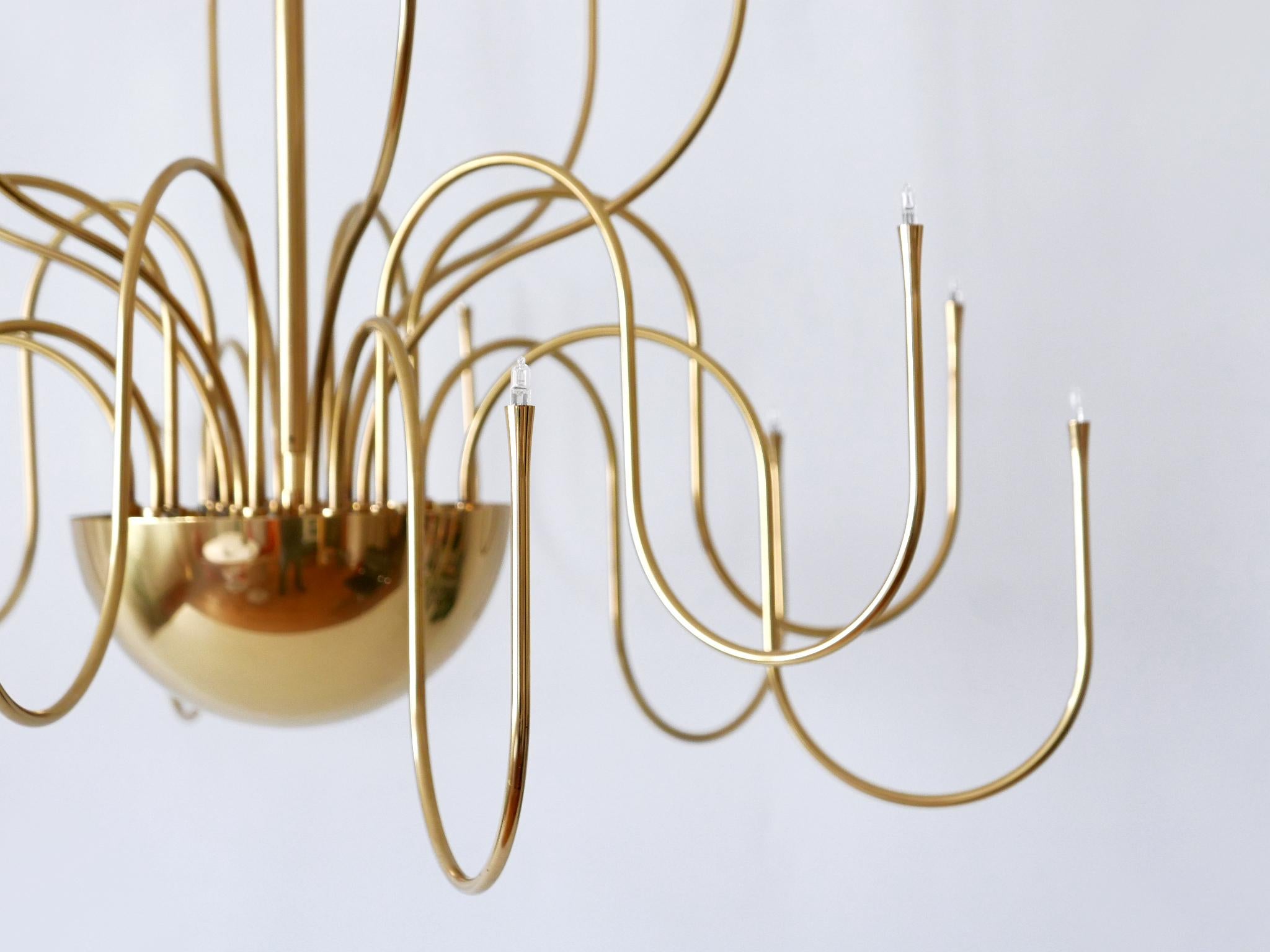 Elegante lampadario o lampada a sospensione in ottone Mesa 18 di Florian Schulz Germania anni '90 in vendita 5