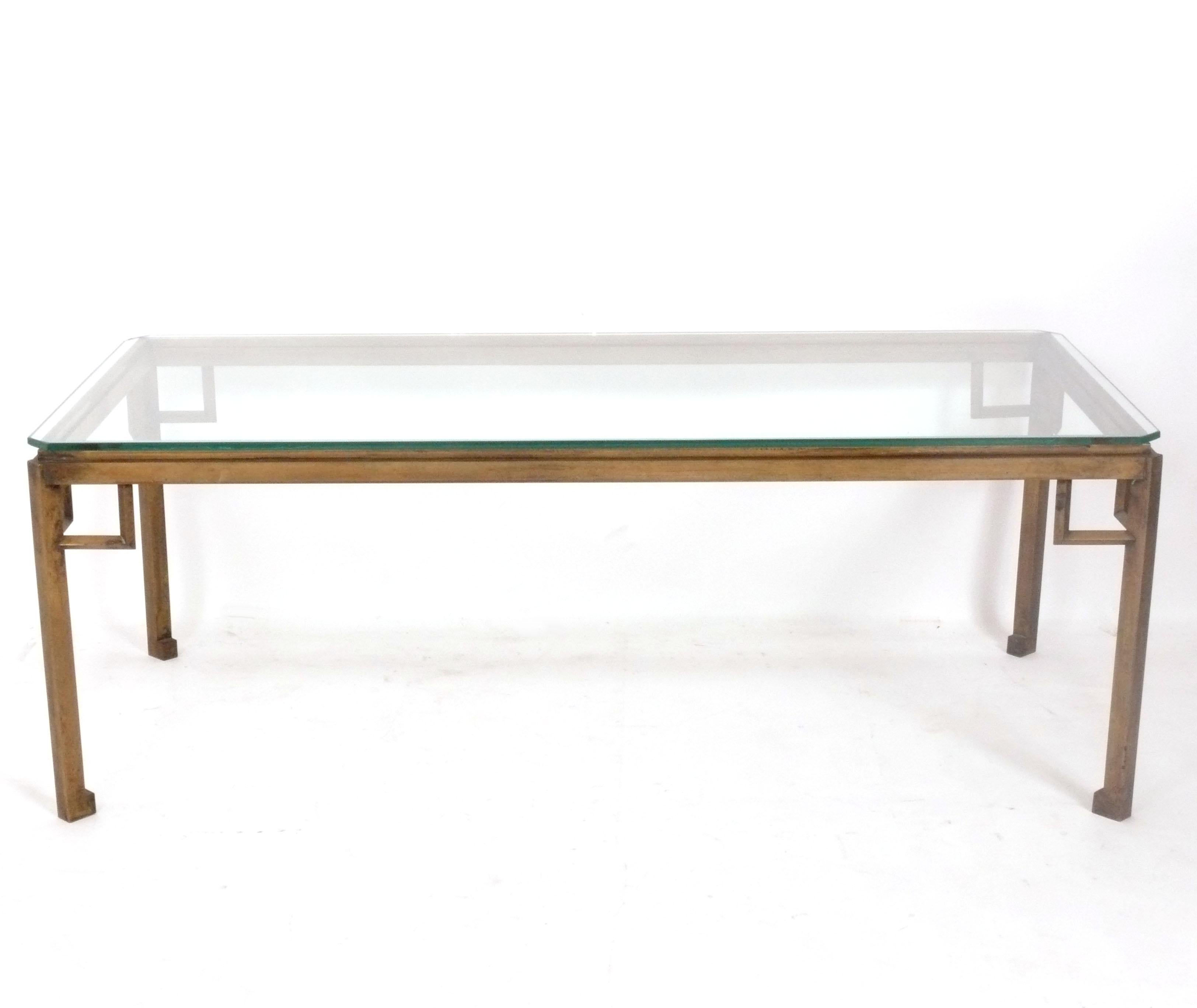 Mid-Century Modern Elegant Brass Coffee Table in the manner of Marc du Plantier circa 1960s