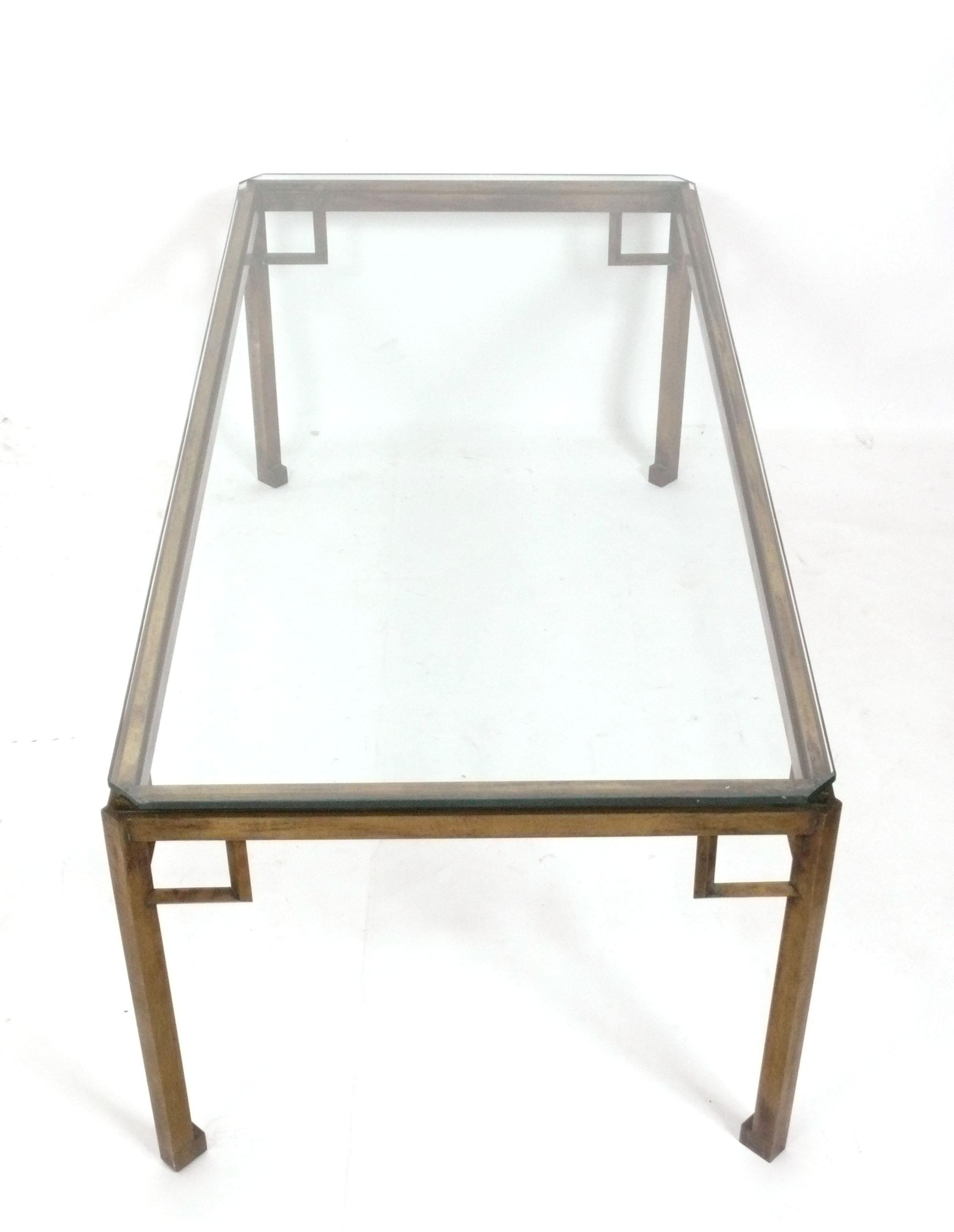 French Elegant Brass Coffee Table in the manner of Marc du Plantier circa 1960s
