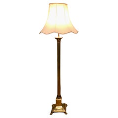 Elegant Brass Column Standard or Floor Lamp