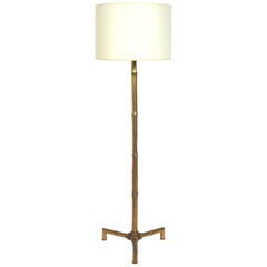 Elegant Brass Faux Bamboo Floor Lamp