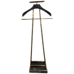 Vintage Elegant Brass Faux Bambou Valet Stand in the Style of Adnet, Italy, 1970