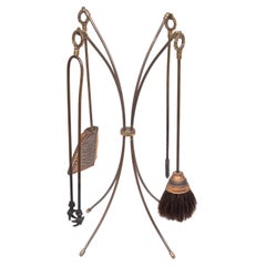 Elegant Brass Fireplace set  1950s France