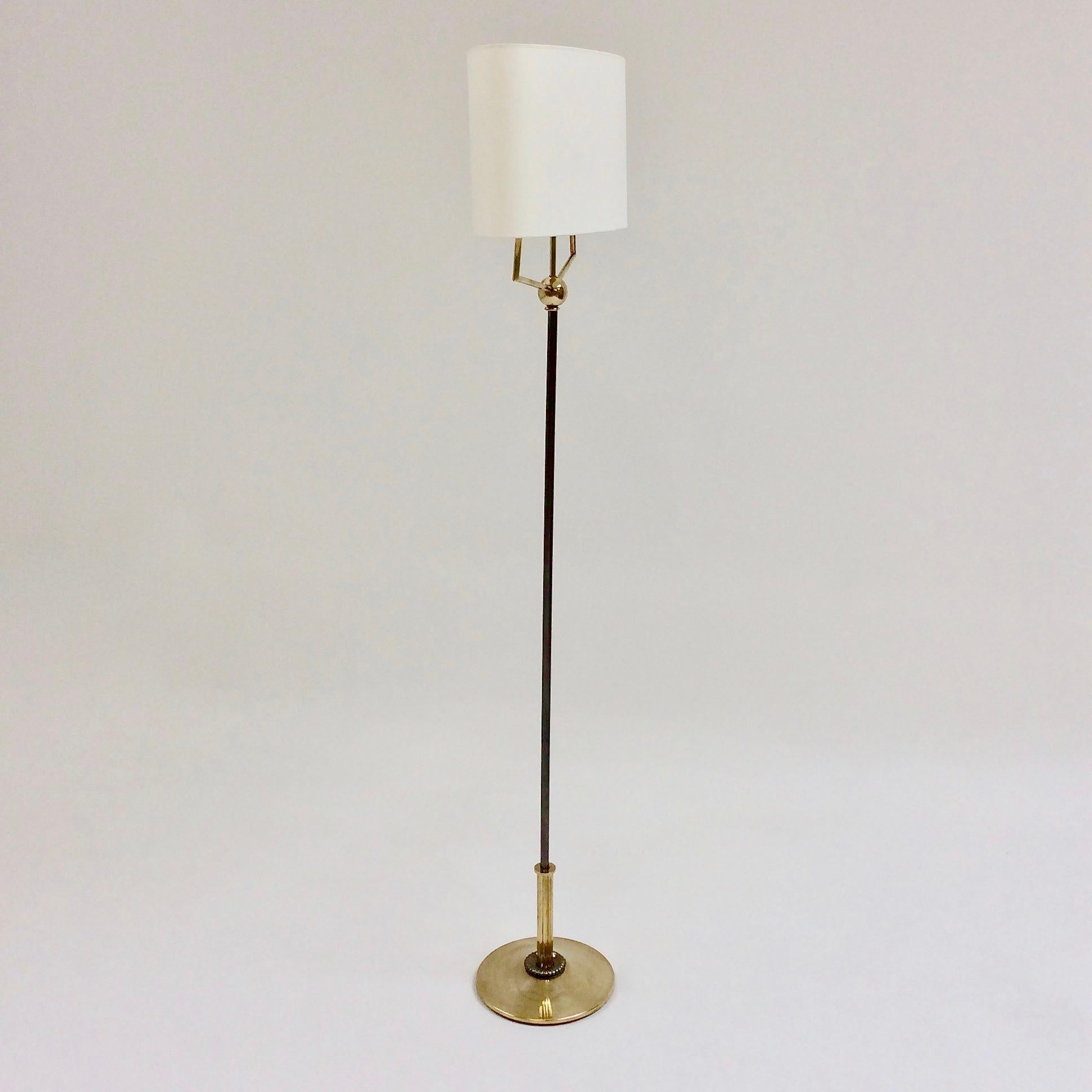 Elegant Brass Floor Lamp, circa 1950, France 4