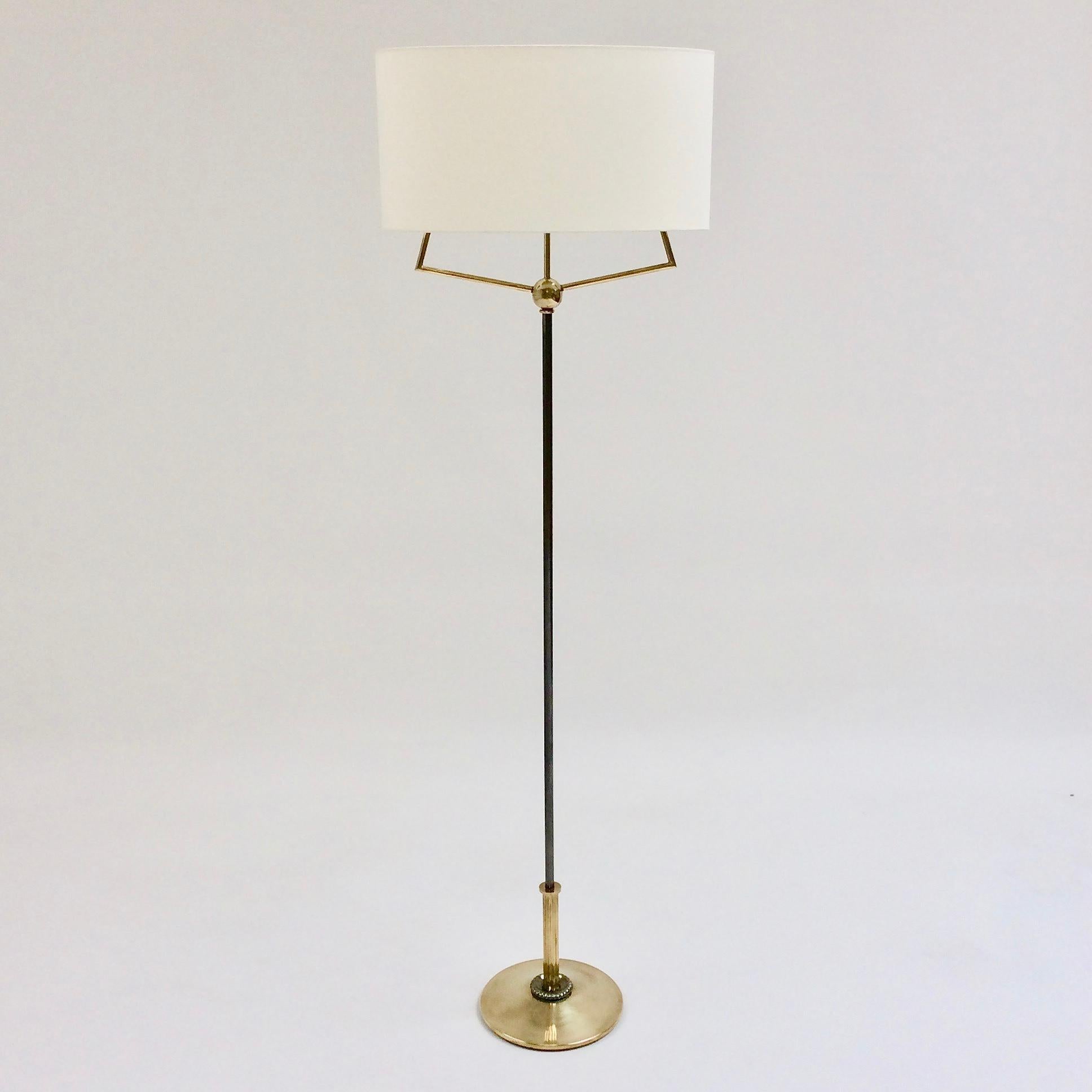 Elegant Brass Floor Lamp, circa 1950, France 6