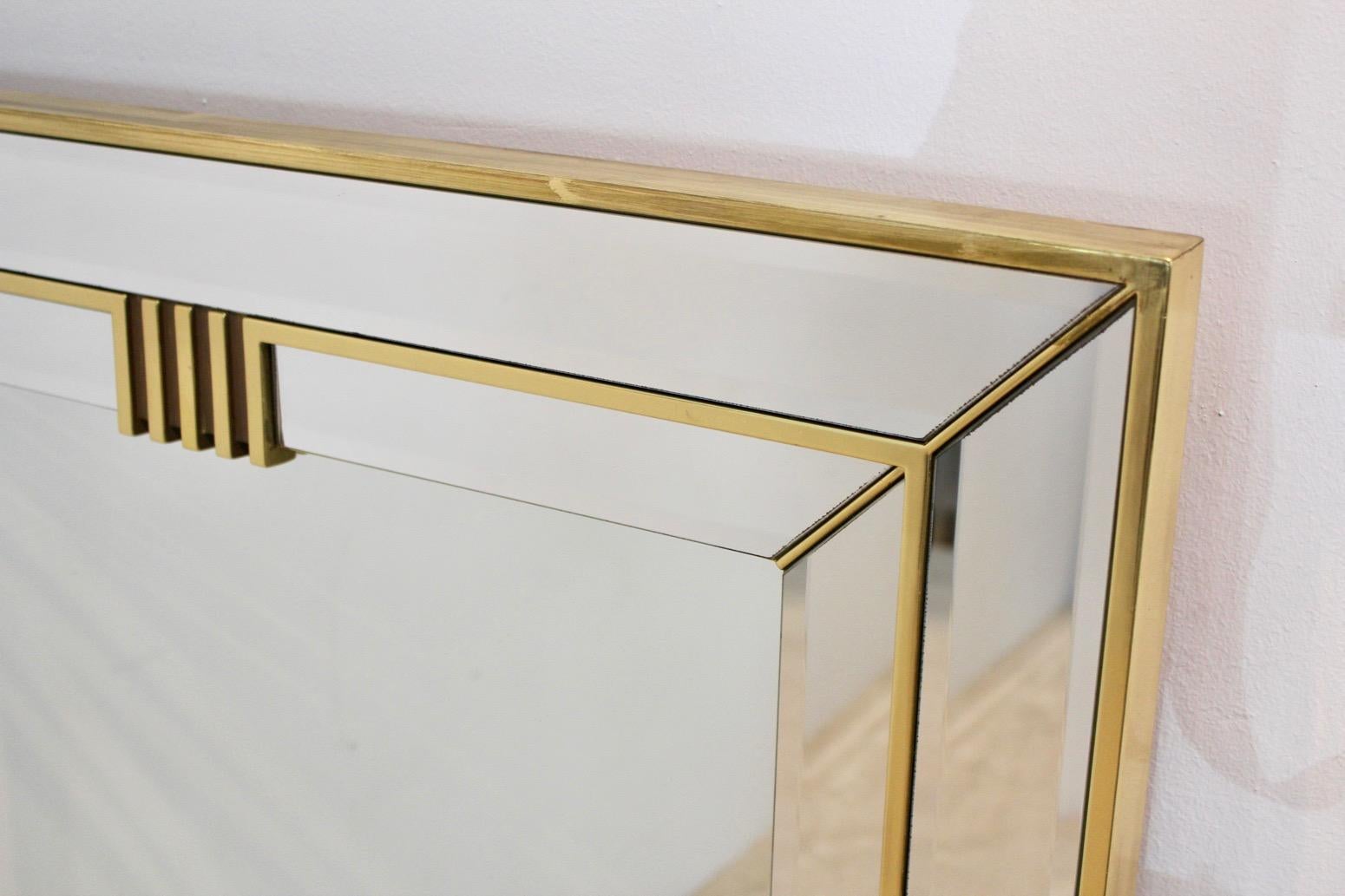 20th Century Elegant Brass Graphical Mirror by Deknudt Belgium