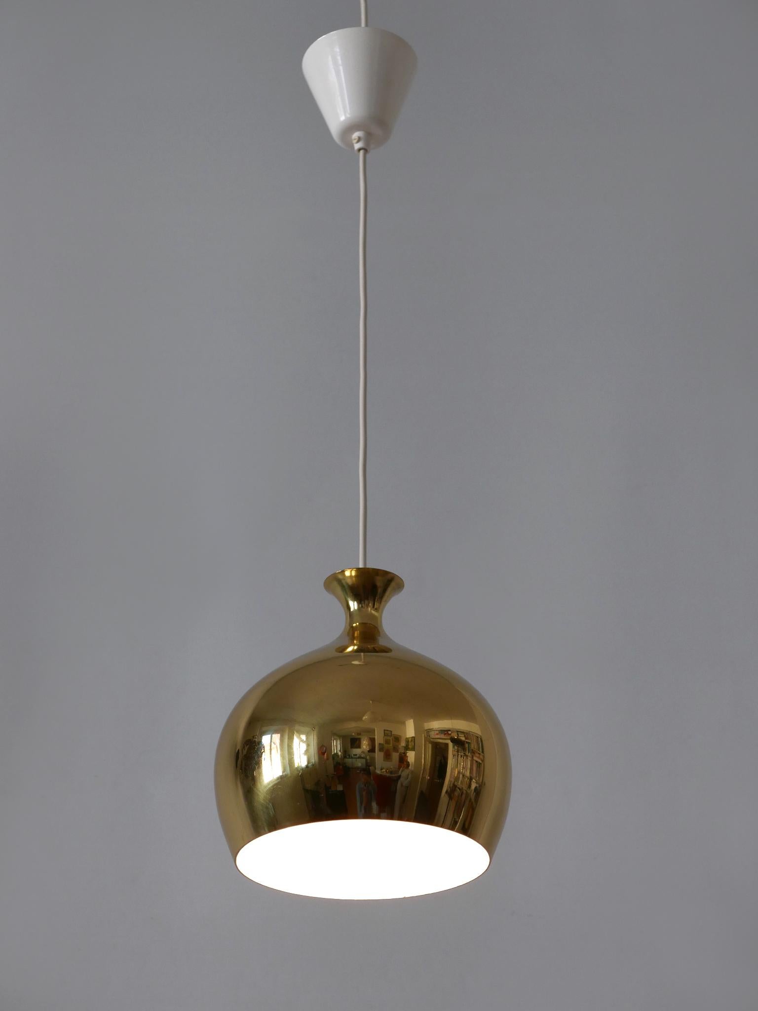Eleganza della lampada a sospensione in ottone Löken di Helge Zimdal per Falkenberg Svezia 1960 in vendita 3