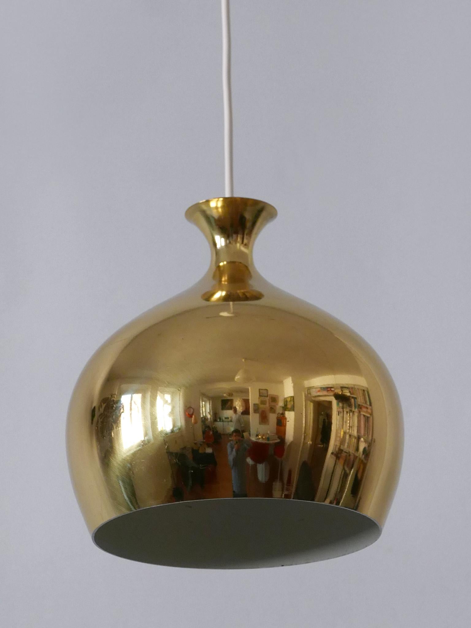 Eleganza della lampada a sospensione in ottone Löken di Helge Zimdal per Falkenberg Svezia 1960 in vendita 6