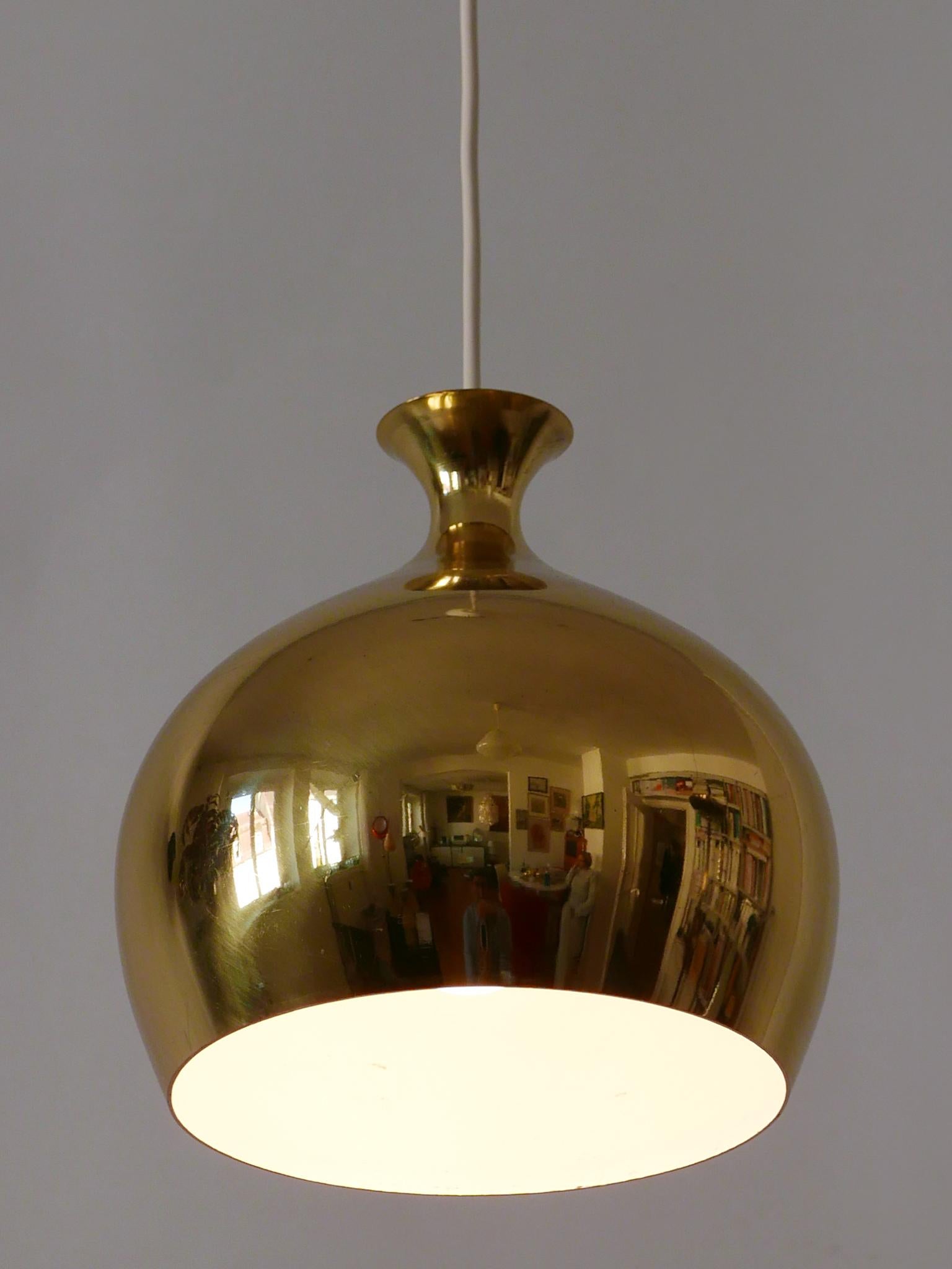 Eleganza della lampada a sospensione in ottone Löken di Helge Zimdal per Falkenberg Svezia 1960 in vendita 9