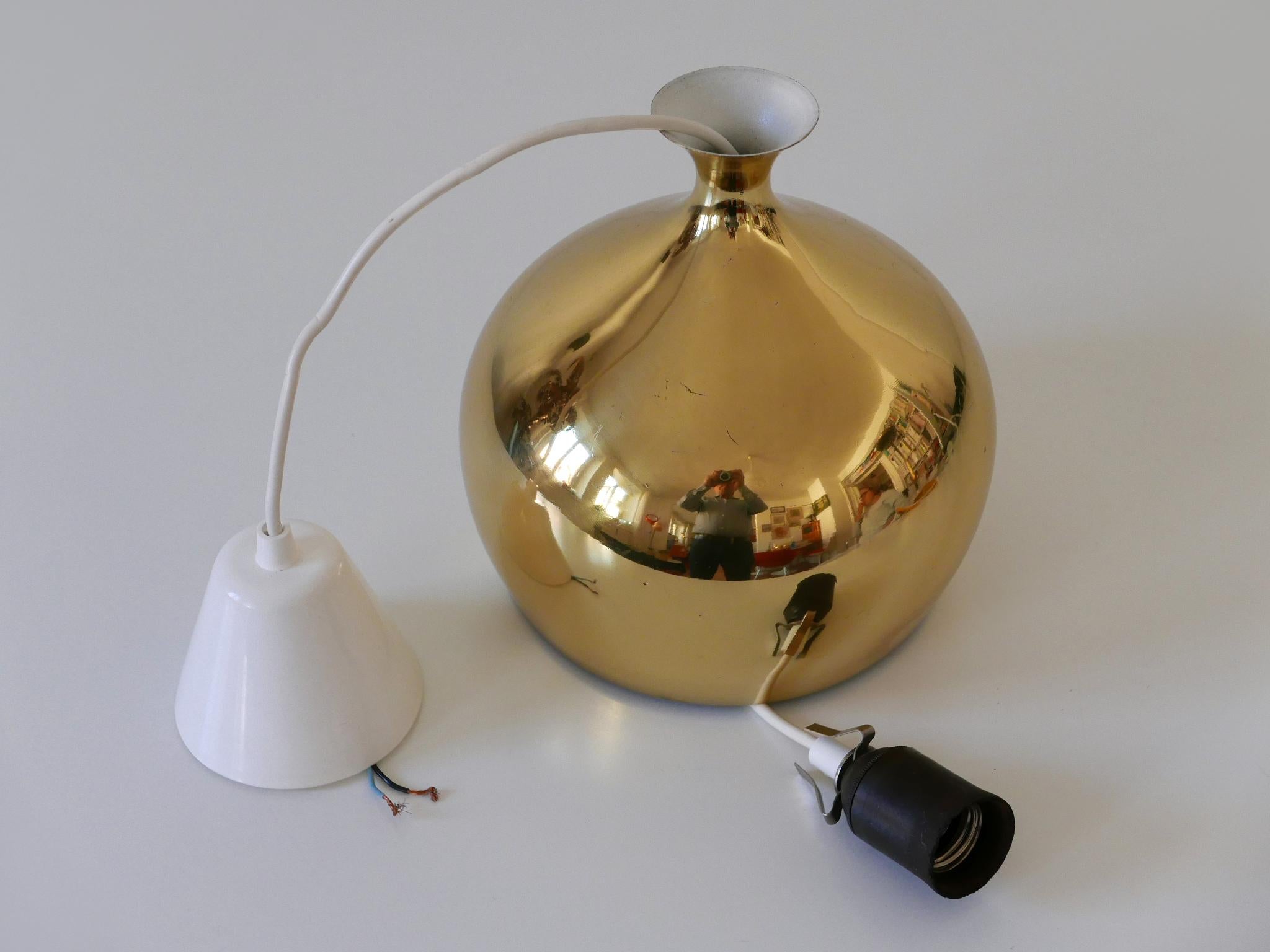 Eleganza della lampada a sospensione in ottone Löken di Helge Zimdal per Falkenberg Svezia 1960 in vendita 10