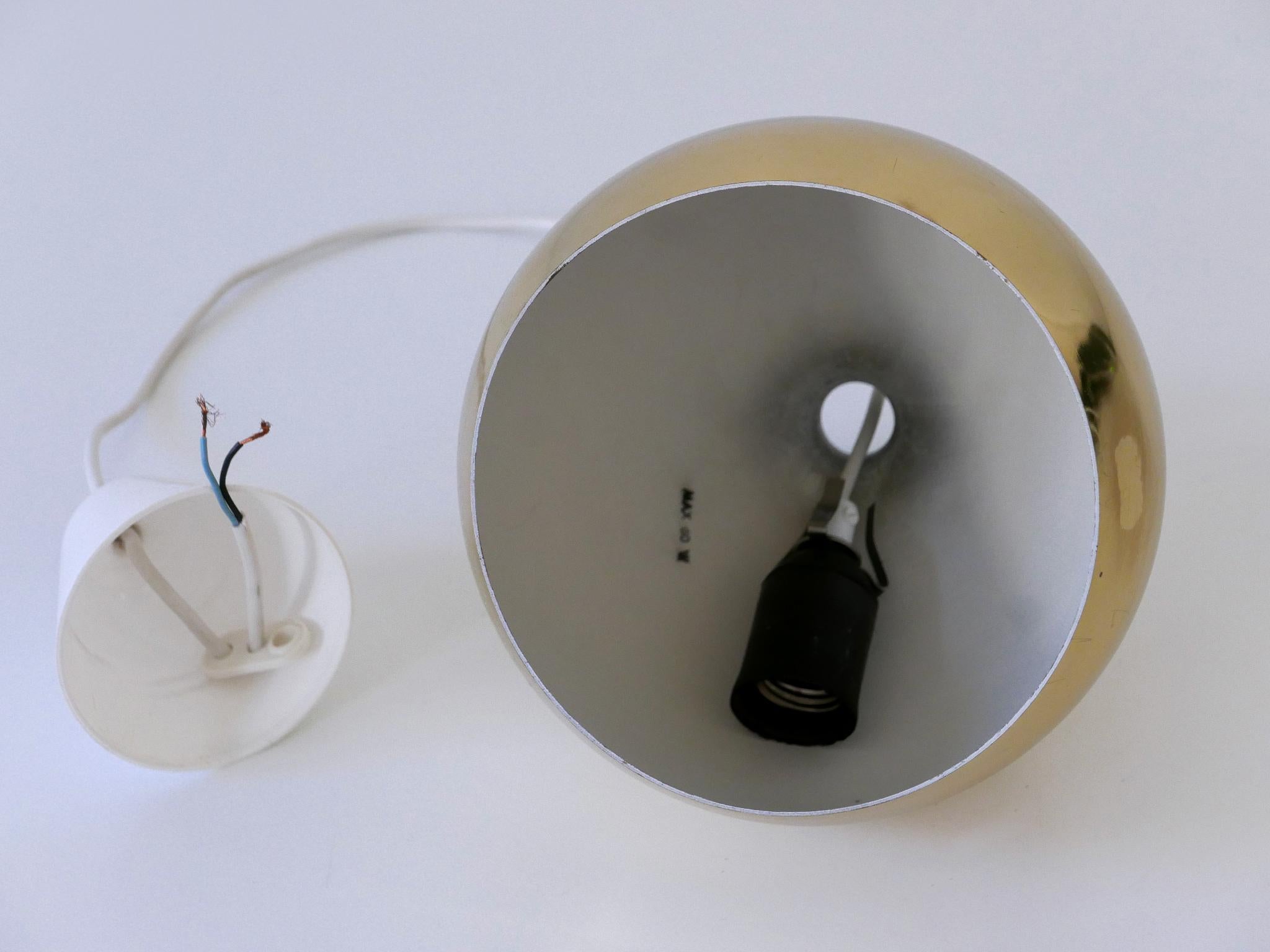 Eleganza della lampada a sospensione in ottone Löken di Helge Zimdal per Falkenberg Svezia 1960 in vendita 11