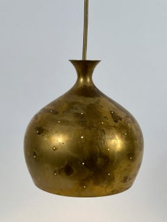 Elegant Brass Pendant Lamp Löken by Helge Zimdal for Falkenbergs Sweden 1960s