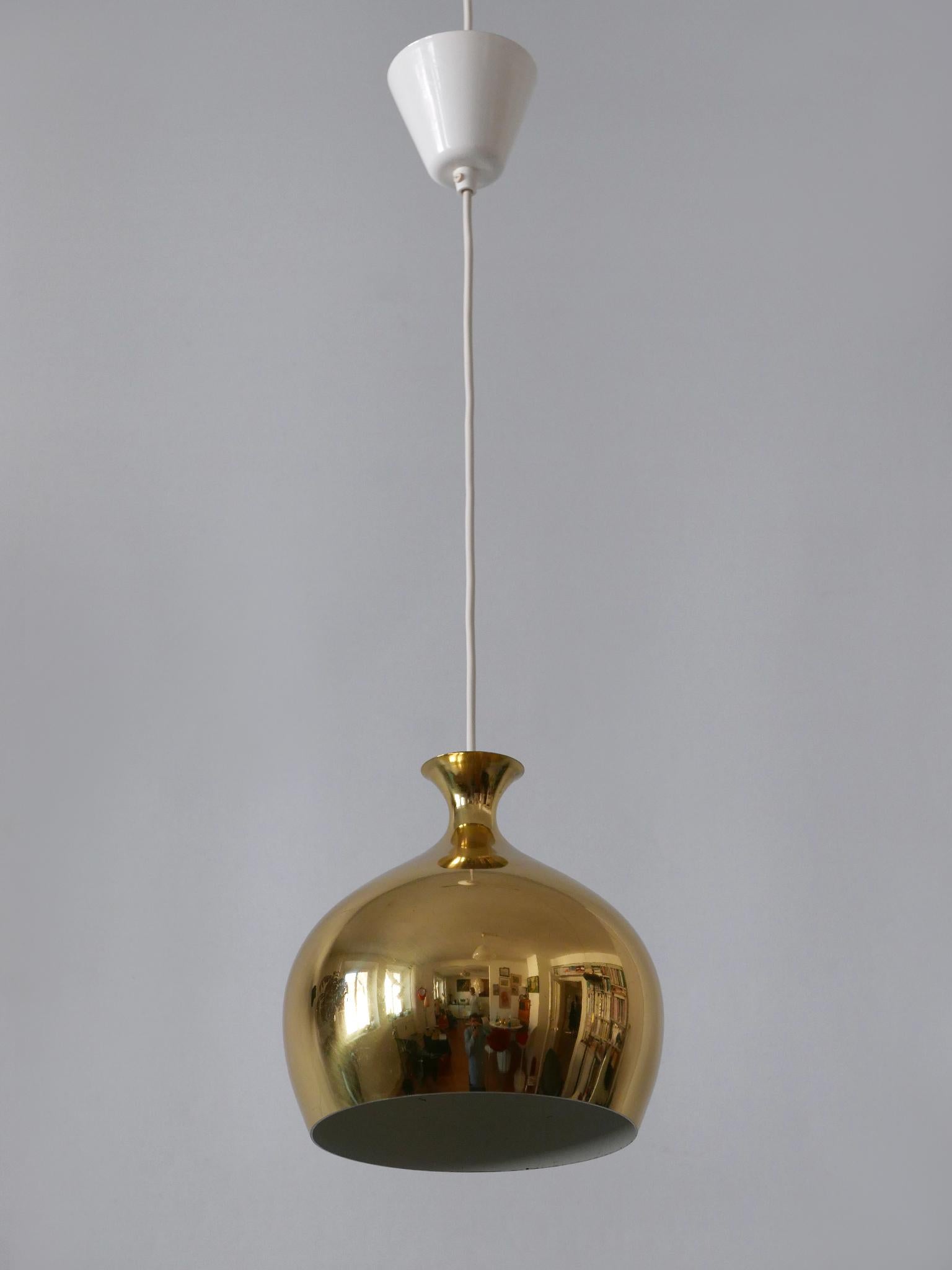 Ottone Eleganza della lampada a sospensione in ottone Löken di Helge Zimdal per Falkenberg Svezia 1960 in vendita