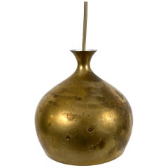 Elegant Brass Pendant Lamp Löken by Helge Zimdal for Falkenbergs Sweden 1960s