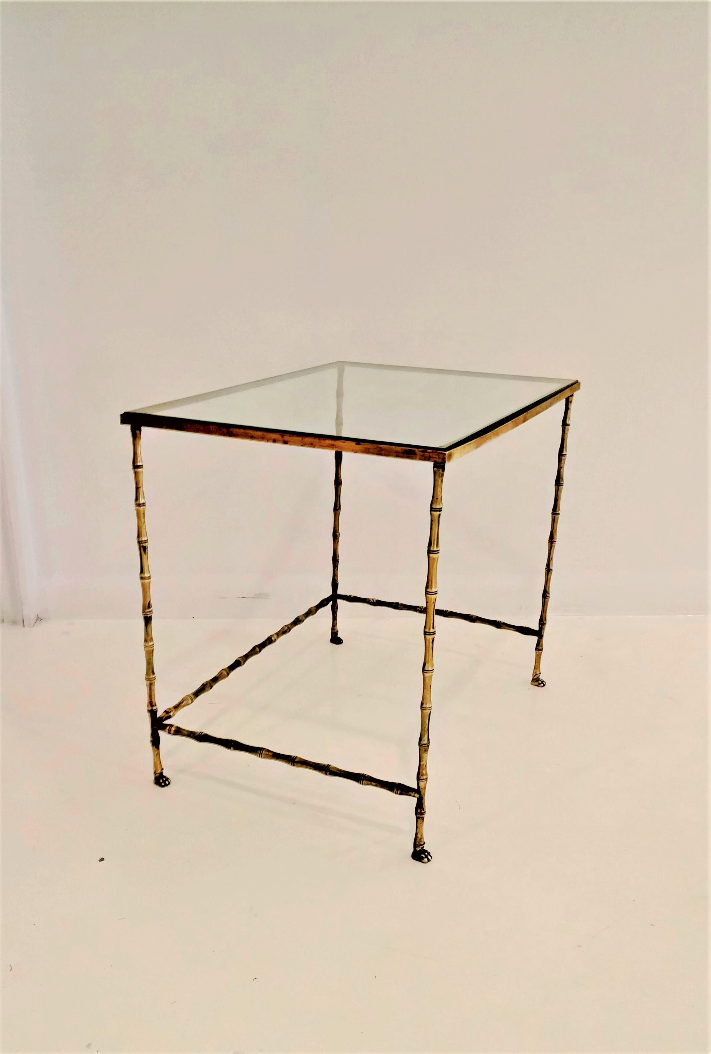 Elegant Brass Table by Maison Baguès, France, 1960s In Good Condition In New York, NY