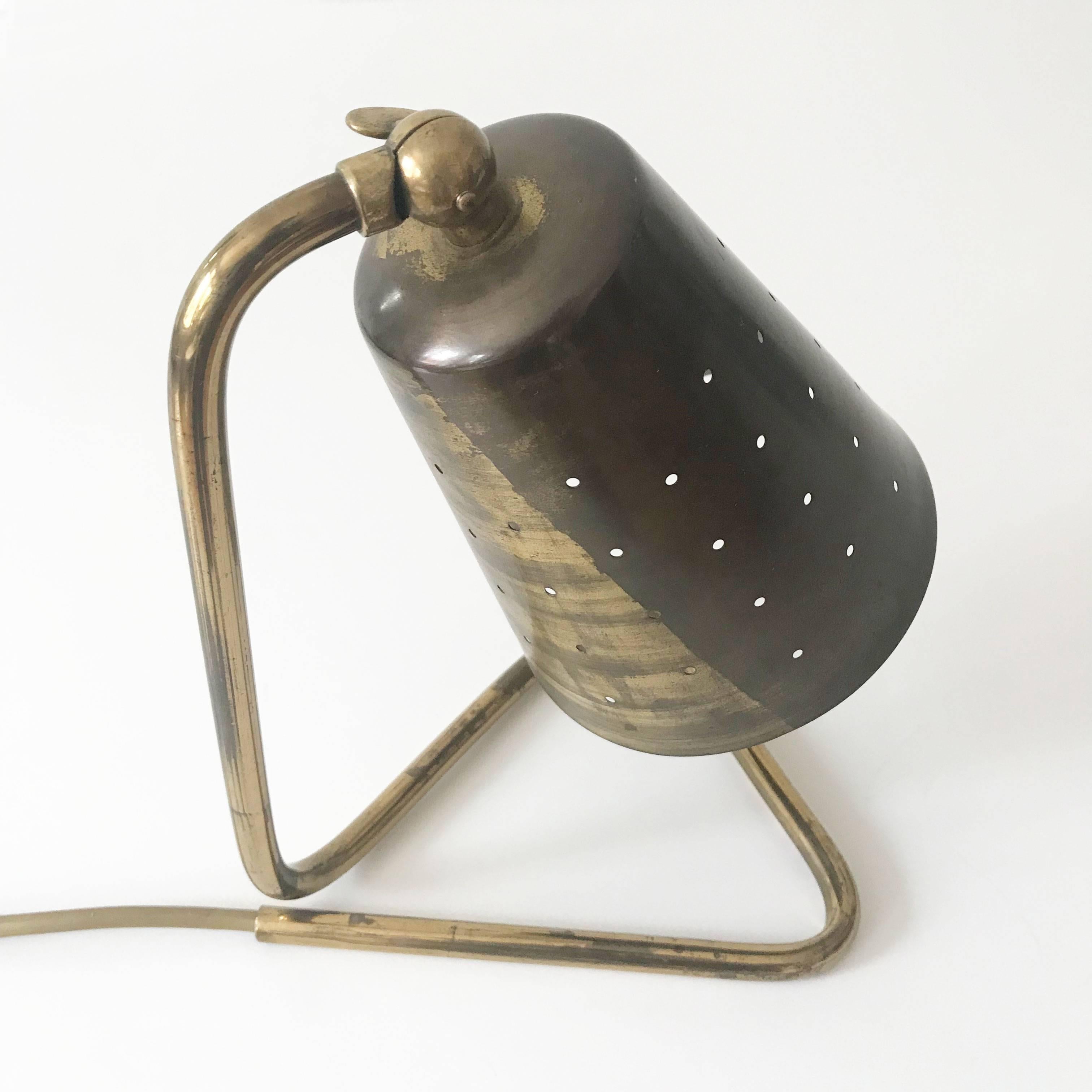 Elegant Brass Table Lamp by Hans Bergström Attributed, Sweden, 1950s 7