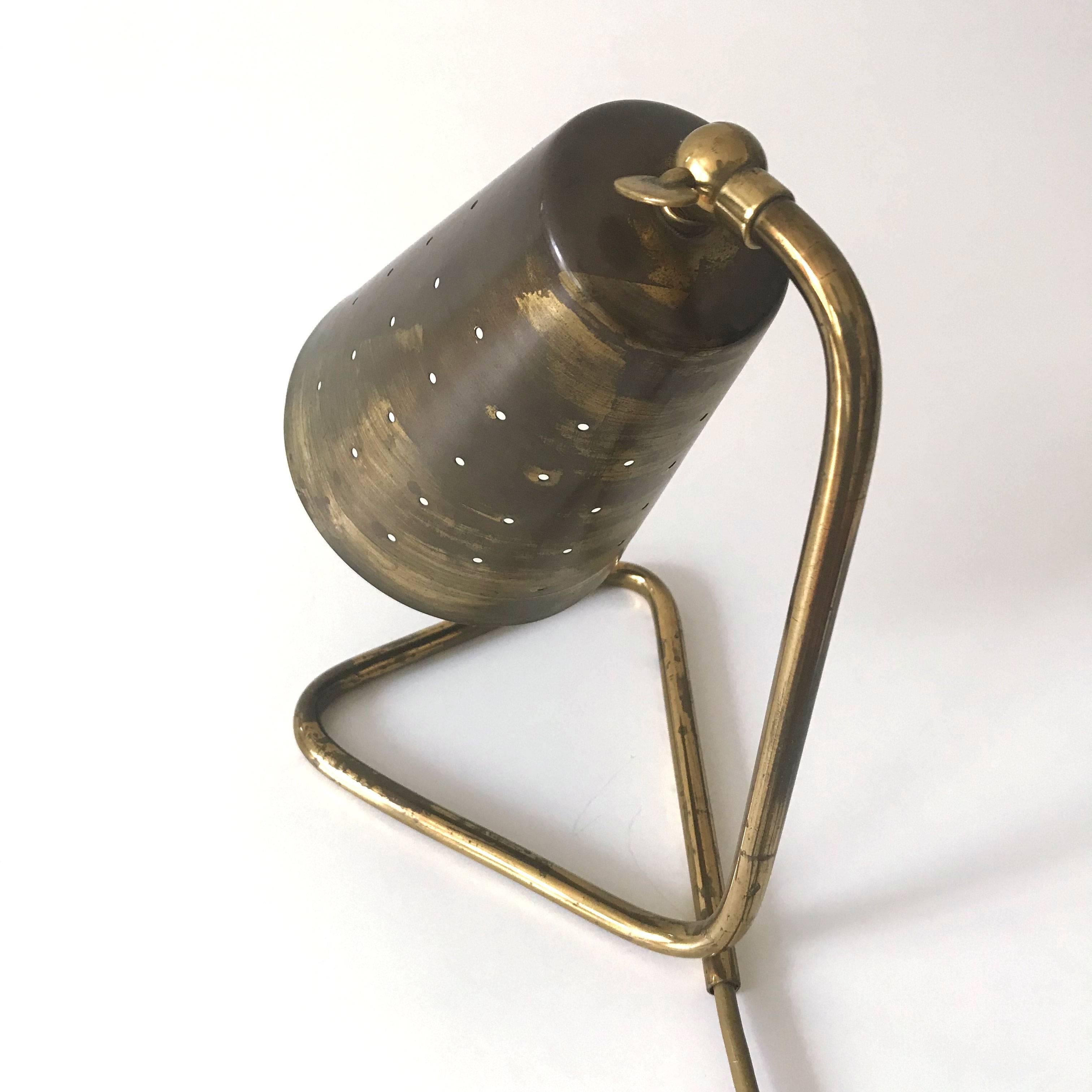 Mid-20th Century Elegant Brass Table Lamp by Hans Bergström Attributed, Sweden, 1950s