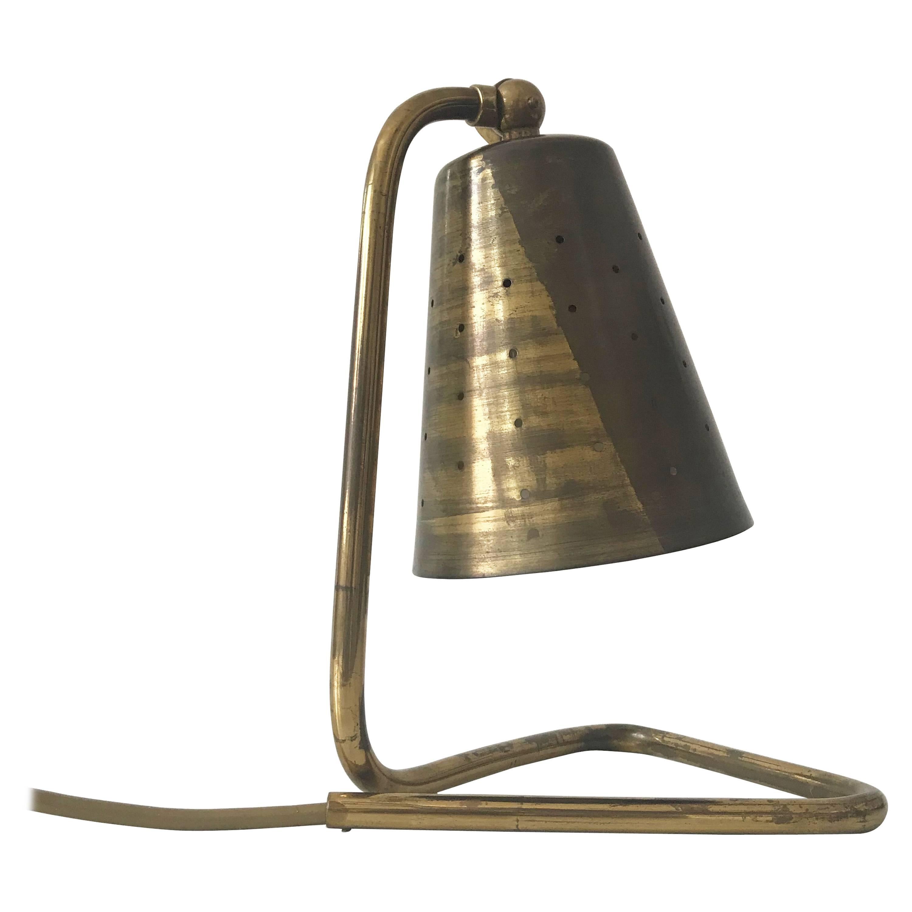 Elegant Brass Table Lamp by Hans Bergström Attributed, Sweden, 1950s
