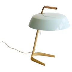 Elegant Brass Table Lamp, Swiss Manufacture, Mid-Century Modern, 1950s
