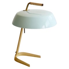 Elegante lampe de table en laiton, fabrication suisse, milieu du siècle dernier, années 1950