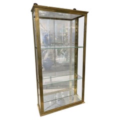 Elegant Brass Wall Display Cabinet-1920s France