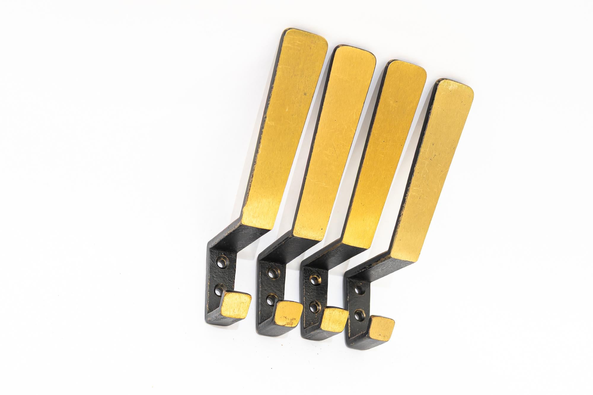 Austrian Elegant Brass wall hooks around 1950s For Sale